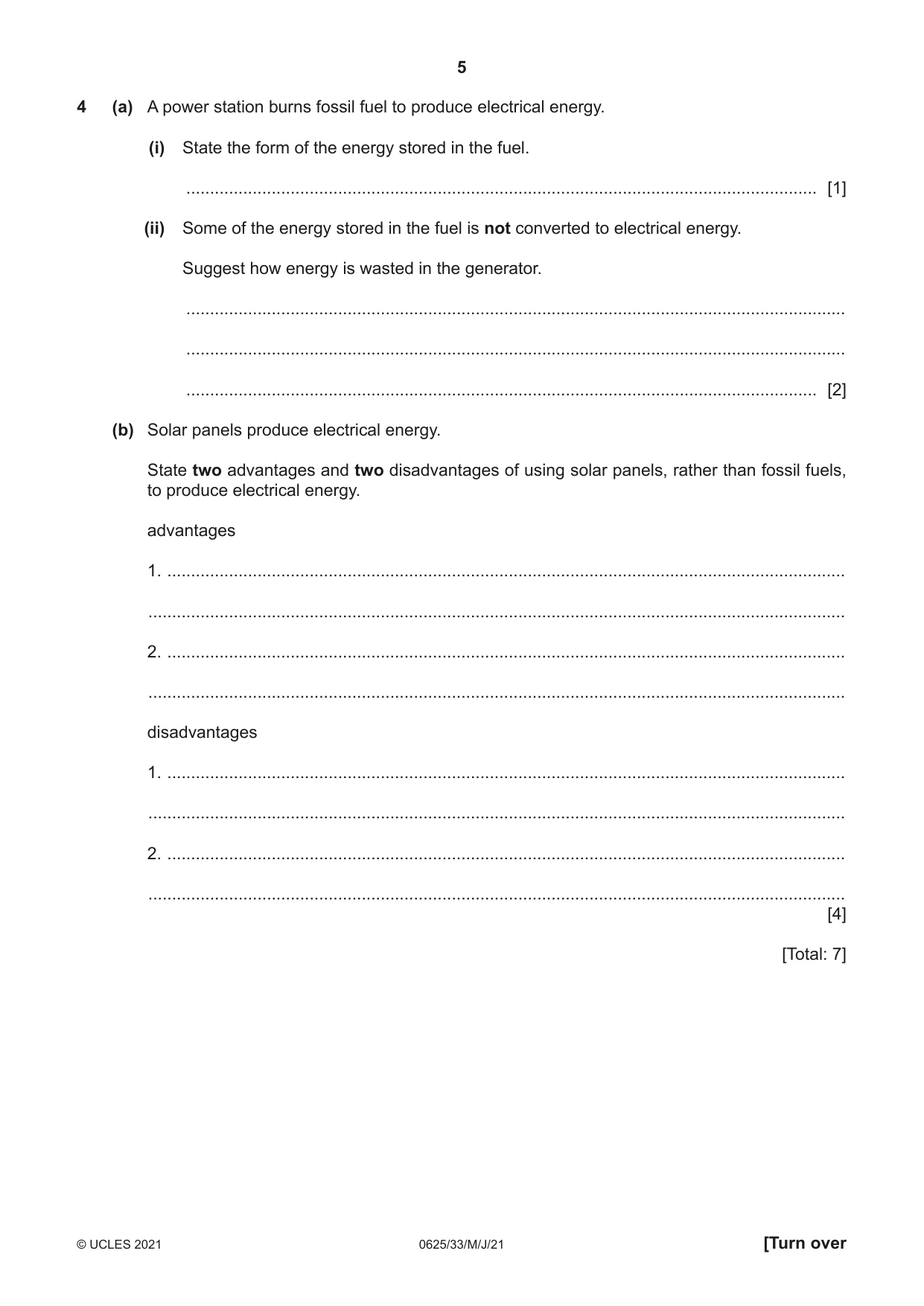Cambridge IGCSE Physics 0625 2021 May/June Paper 3 · Variant 3 question paper, page 5 of 16