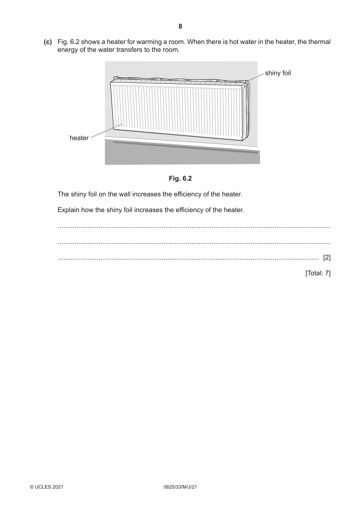 Cambridge IGCSE Physics 0625 2021 May/June Paper 3 · Variant 3 question paper, page 8 of 16