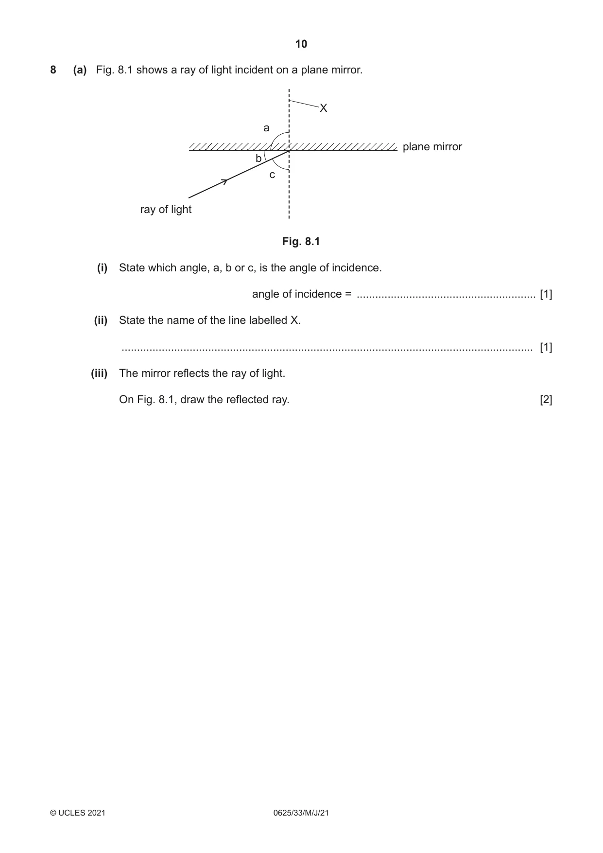 Cambridge IGCSE Physics 0625 2021 May/June Paper 3 · Variant 3 question paper, page 10 of 16