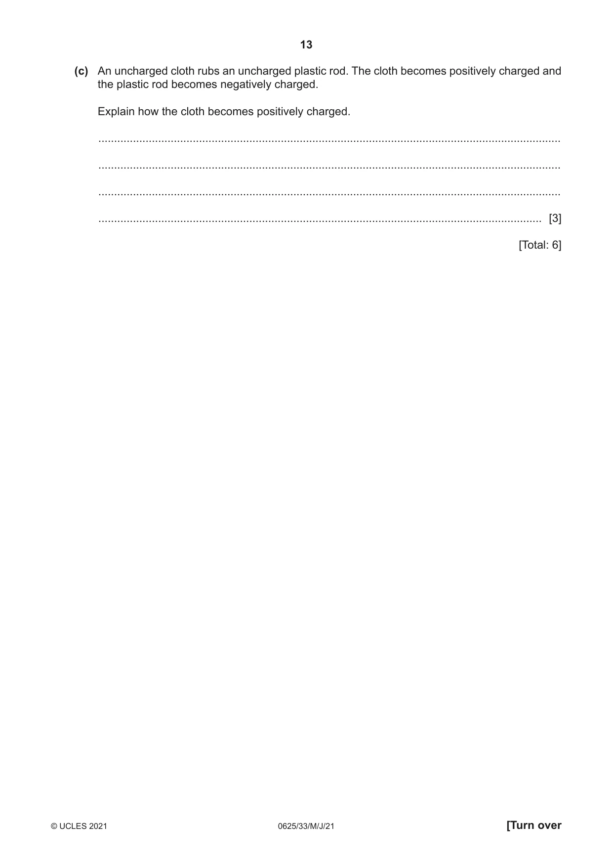 Cambridge IGCSE Physics 0625 2021 May/June Paper 3 · Variant 3 question paper, page 13 of 16