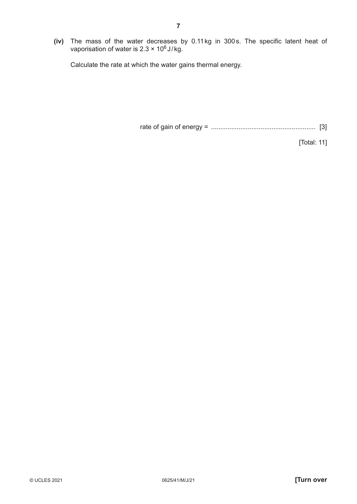 Cambridge IGCSE Physics 0625 2021 May/June Paper 4 · Variant 1 question paper, page 7 of 16