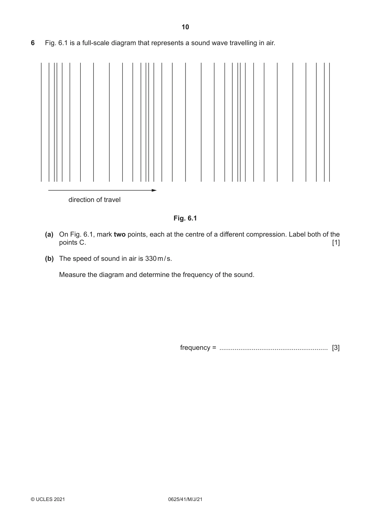 Cambridge IGCSE Physics 0625 2021 May/June Paper 4 · Variant 1 question paper, page 10 of 16