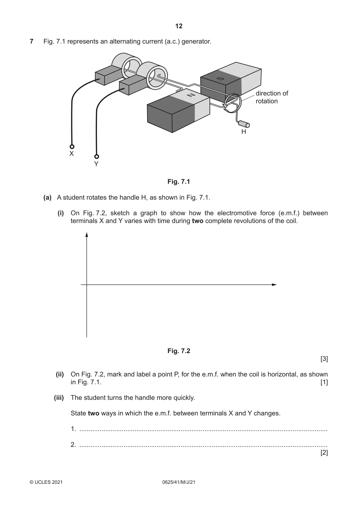 Cambridge IGCSE Physics 0625 2021 May/June Paper 4 · Variant 1 question paper, page 12 of 16