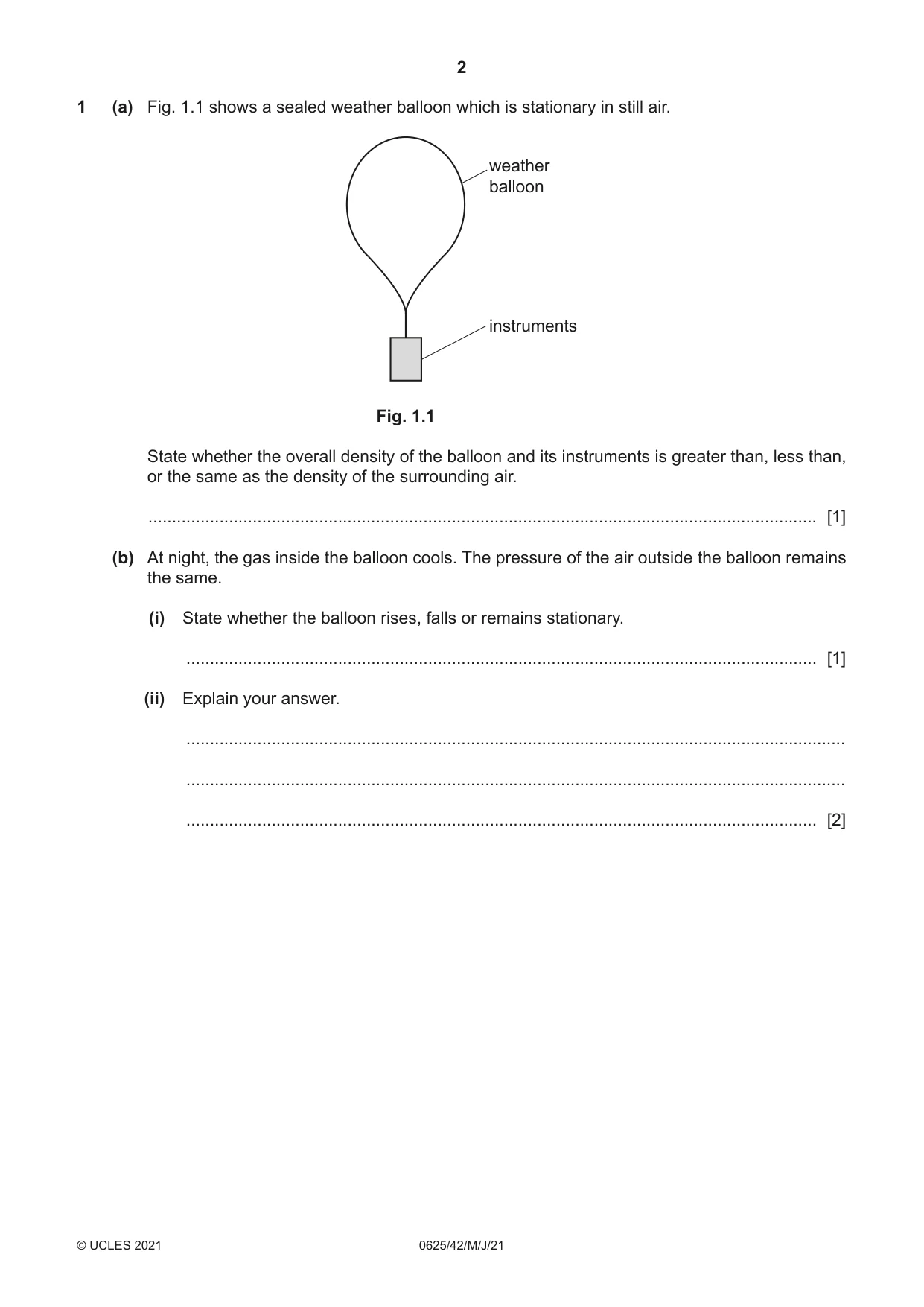 Cambridge IGCSE Physics 0625 2021 May/June Paper 4 · Variant 2 question paper, page 2 of 16