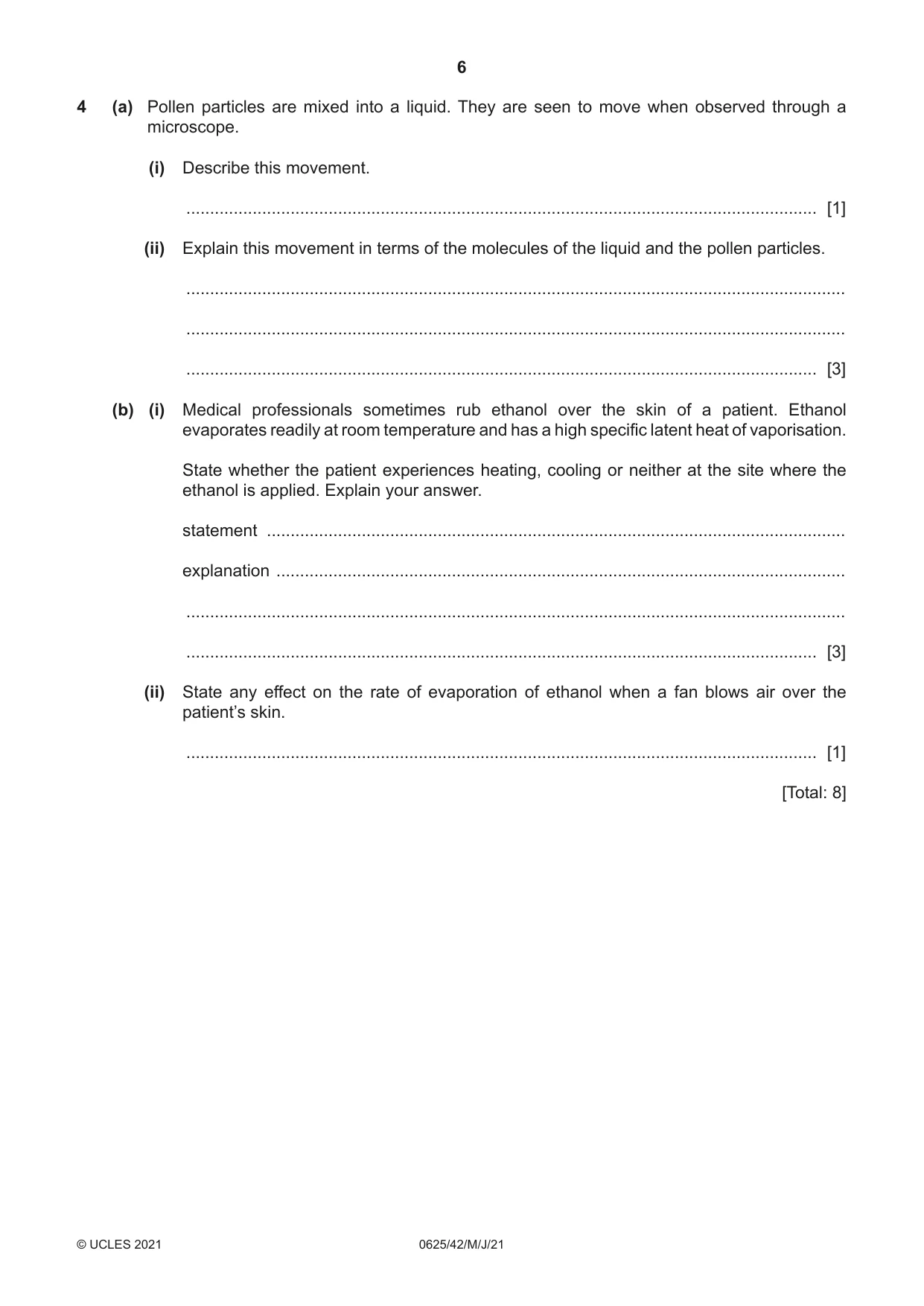 Cambridge IGCSE Physics 0625 2021 May/June Paper 4 · Variant 2 question paper, page 6 of 16