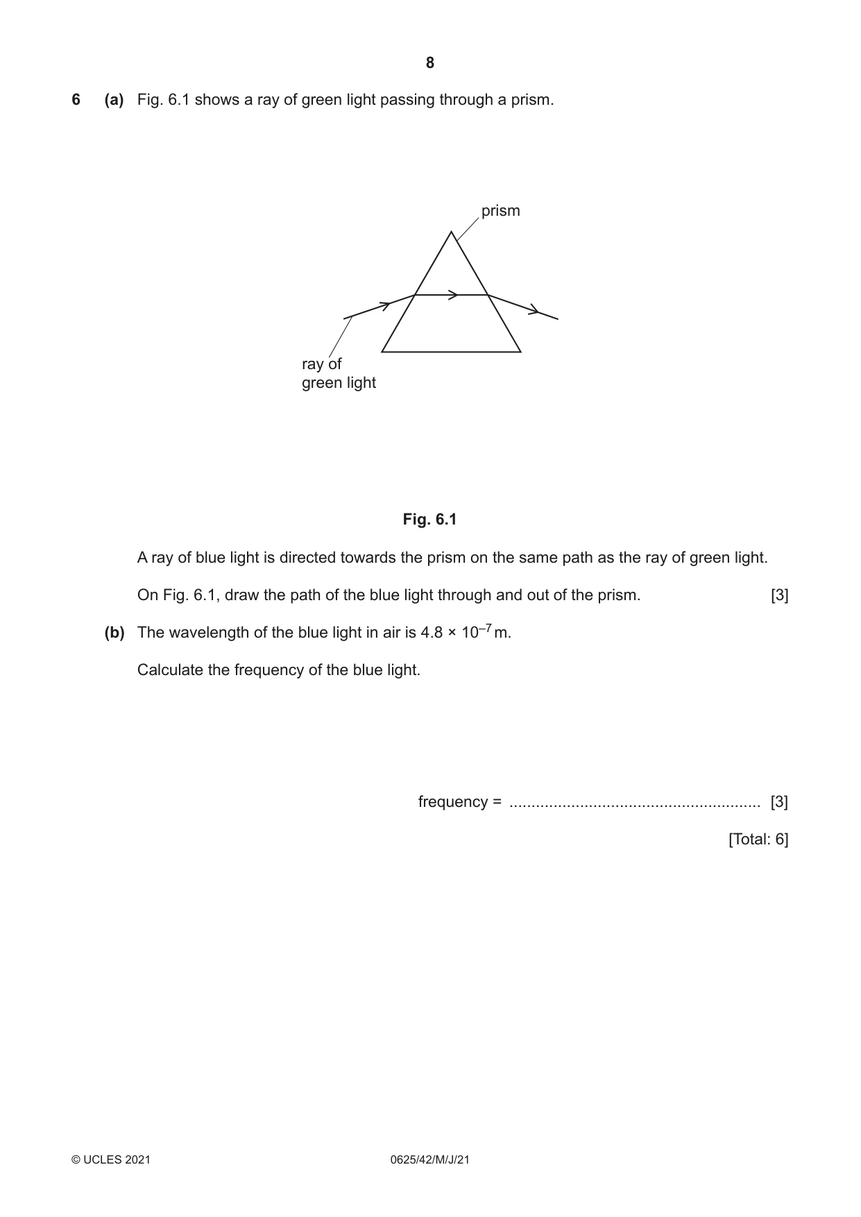 Cambridge IGCSE Physics 0625 2021 May/June Paper 4 · Variant 2 question paper, page 8 of 16