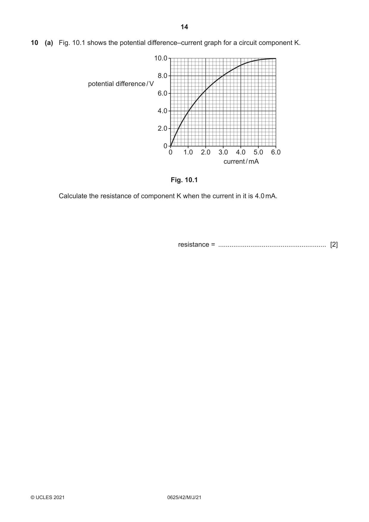 Cambridge IGCSE Physics 0625 2021 May/June Paper 4 · Variant 2 question paper, page 14 of 16