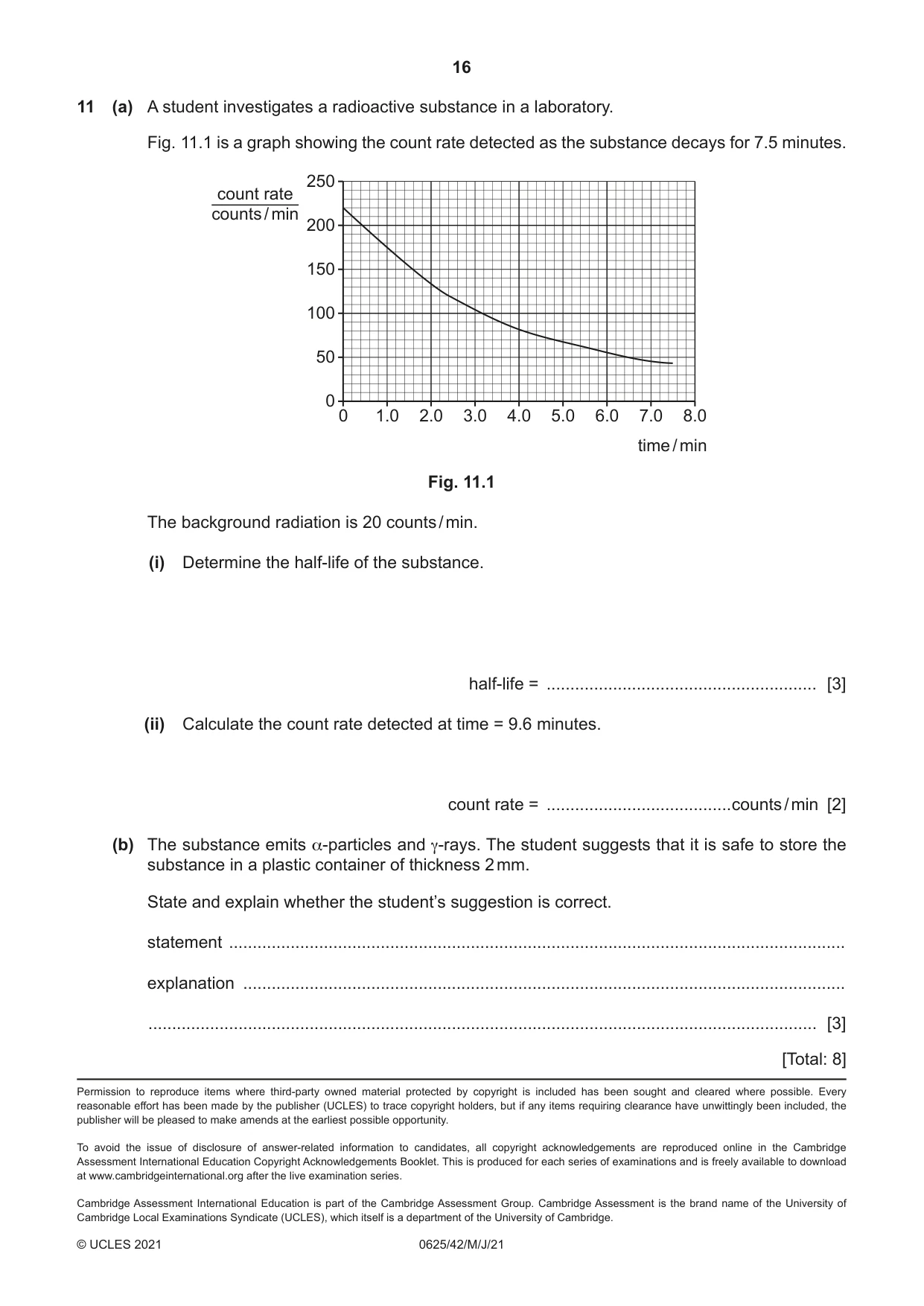 Cambridge IGCSE Physics 0625 2021 May/June Paper 4 · Variant 2 question paper, page 16 of 16