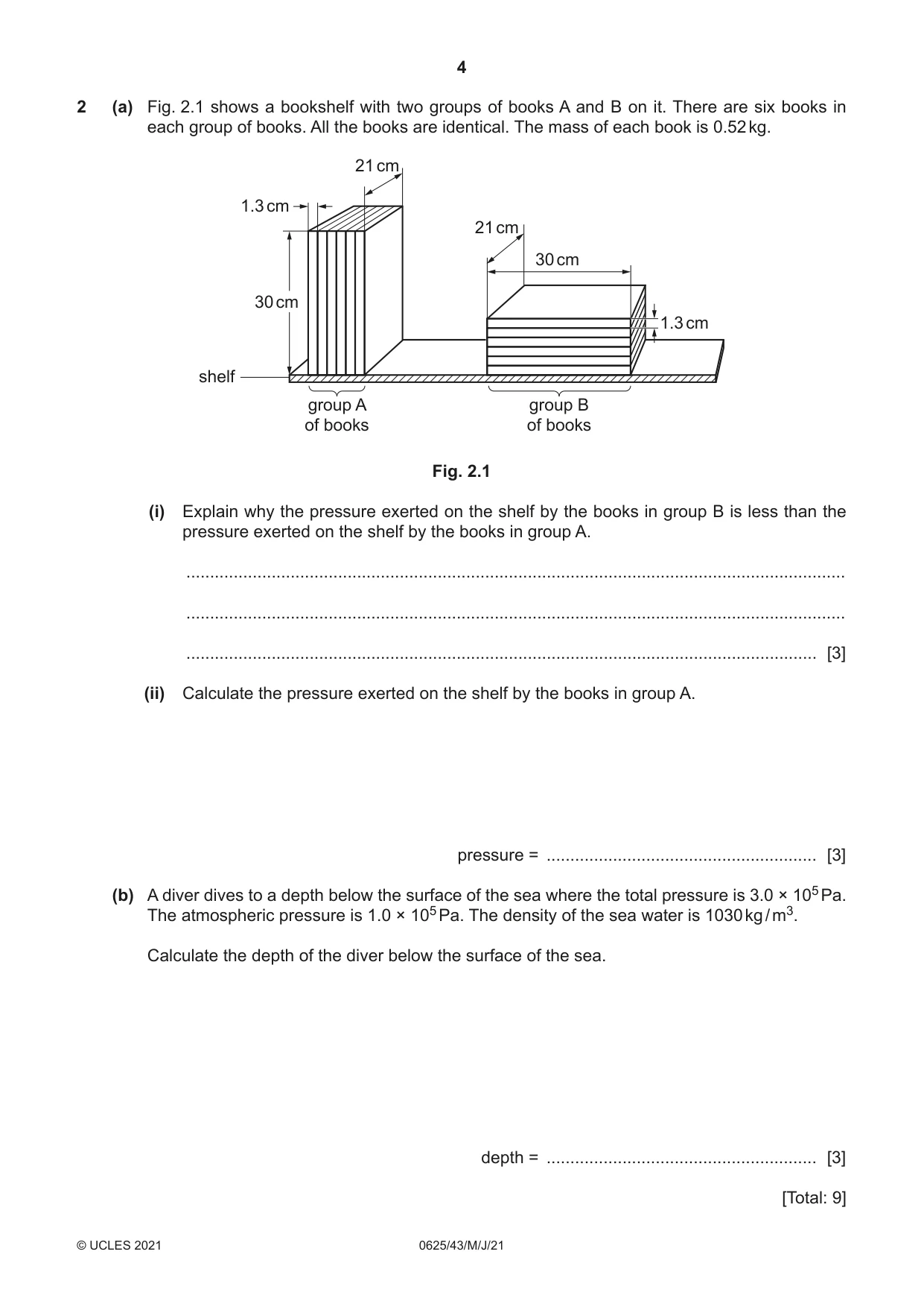 Cambridge IGCSE Physics 0625 2021 May/June Paper 4 · Variant 3 question paper, page 4 of 16