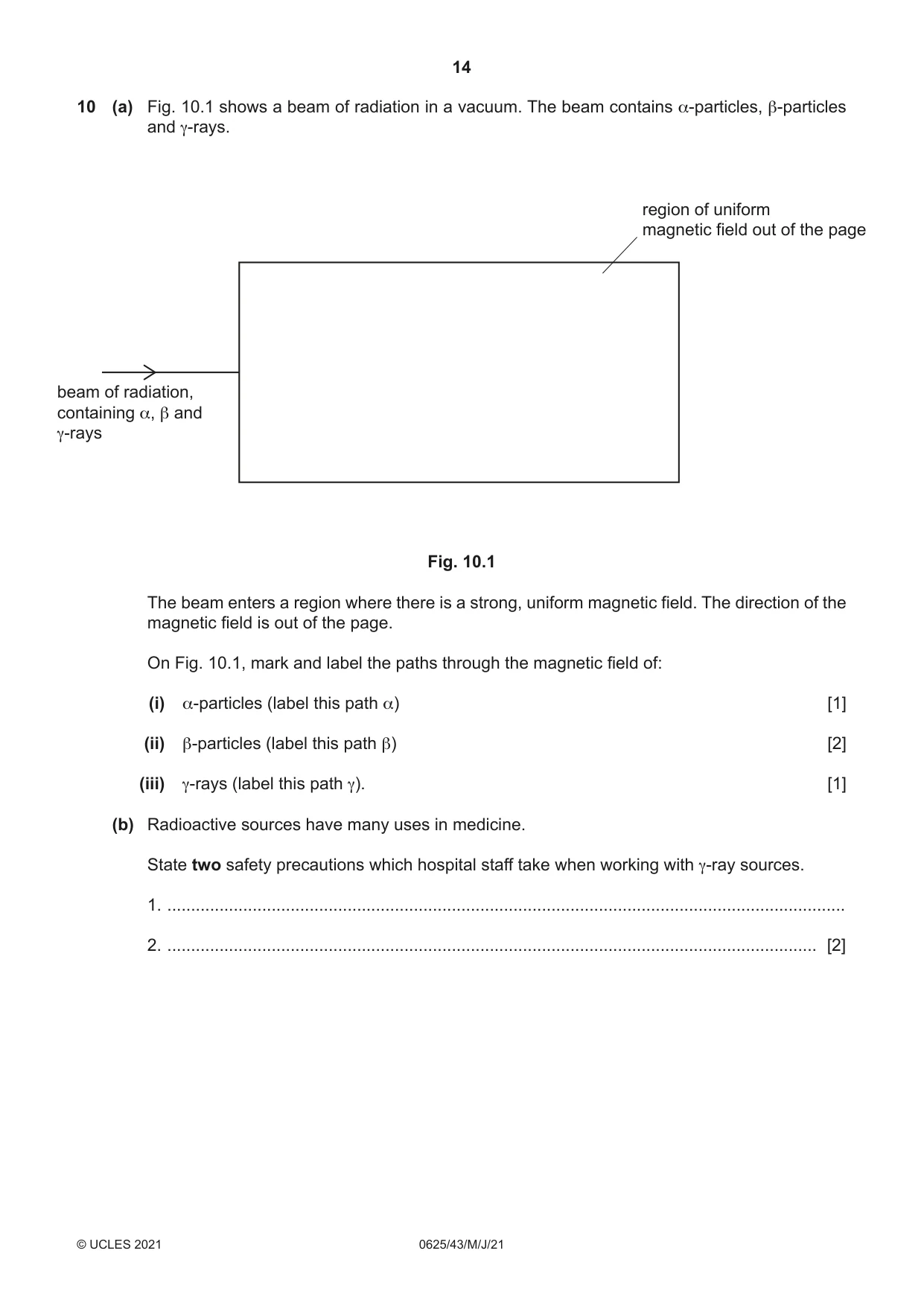 Cambridge IGCSE Physics 0625 2021 May/June Paper 4 · Variant 3 question paper, page 14 of 16