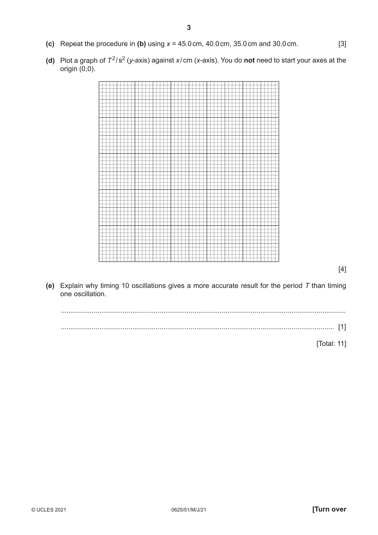 Cambridge IGCSE Physics 0625 2021 May/June Paper 5 · Variant 1 question paper, page 3 of 12