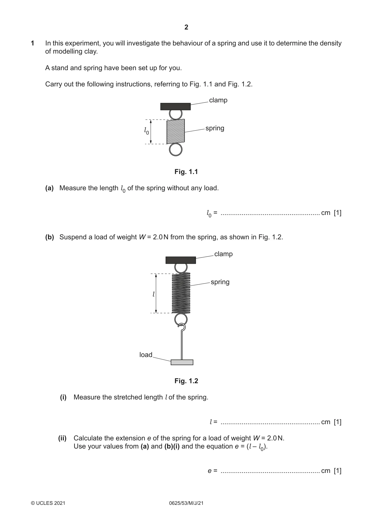 Cambridge IGCSE Physics 0625 2021 May/June Paper 5 · Variant 3 question paper, page 2 of 16