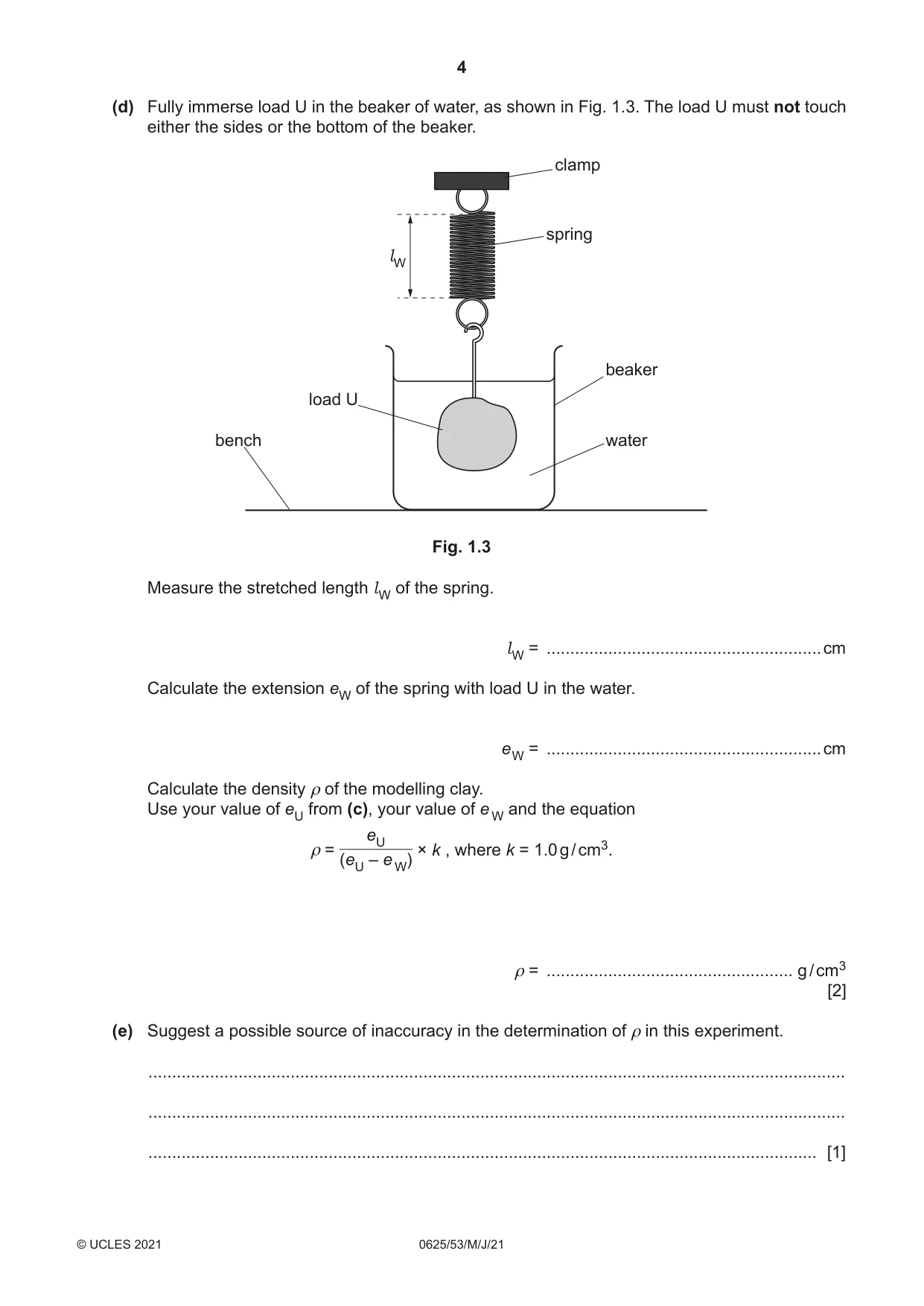 Cambridge IGCSE Physics 0625 2021 May/June Paper 5 · Variant 3 question paper, page 4 of 16