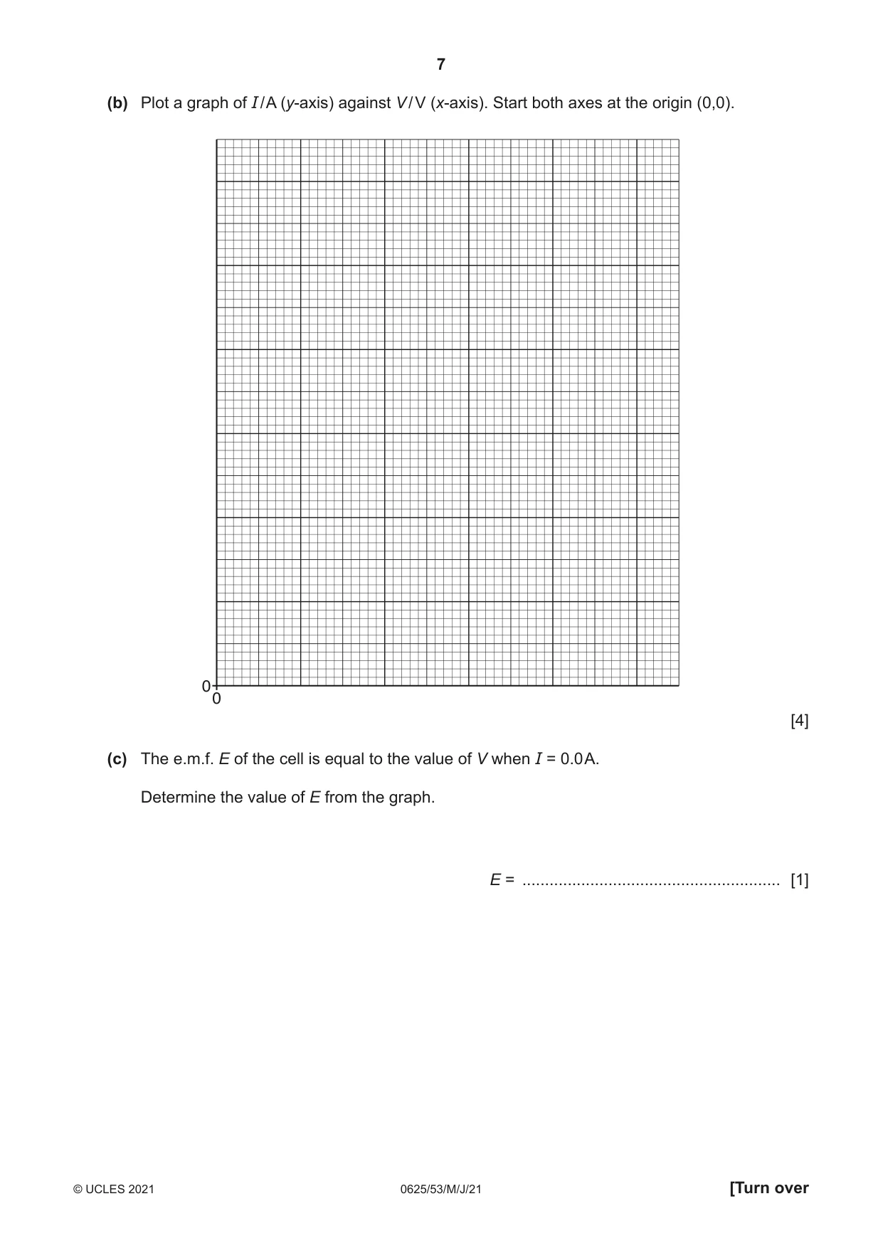 Cambridge IGCSE Physics 0625 2021 May/June Paper 5 · Variant 3 question paper, page 7 of 16