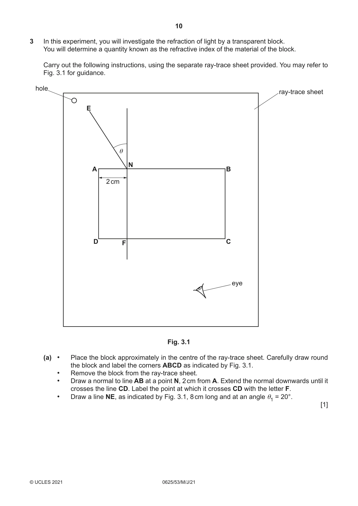 Cambridge IGCSE Physics 0625 2021 May/June Paper 5 · Variant 3 question paper, page 10 of 16