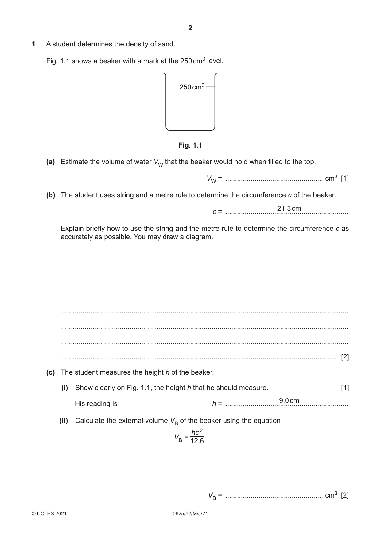 Cambridge IGCSE Physics 0625 2021 May/June Paper 6 · Variant 2 question paper, page 2 of 12