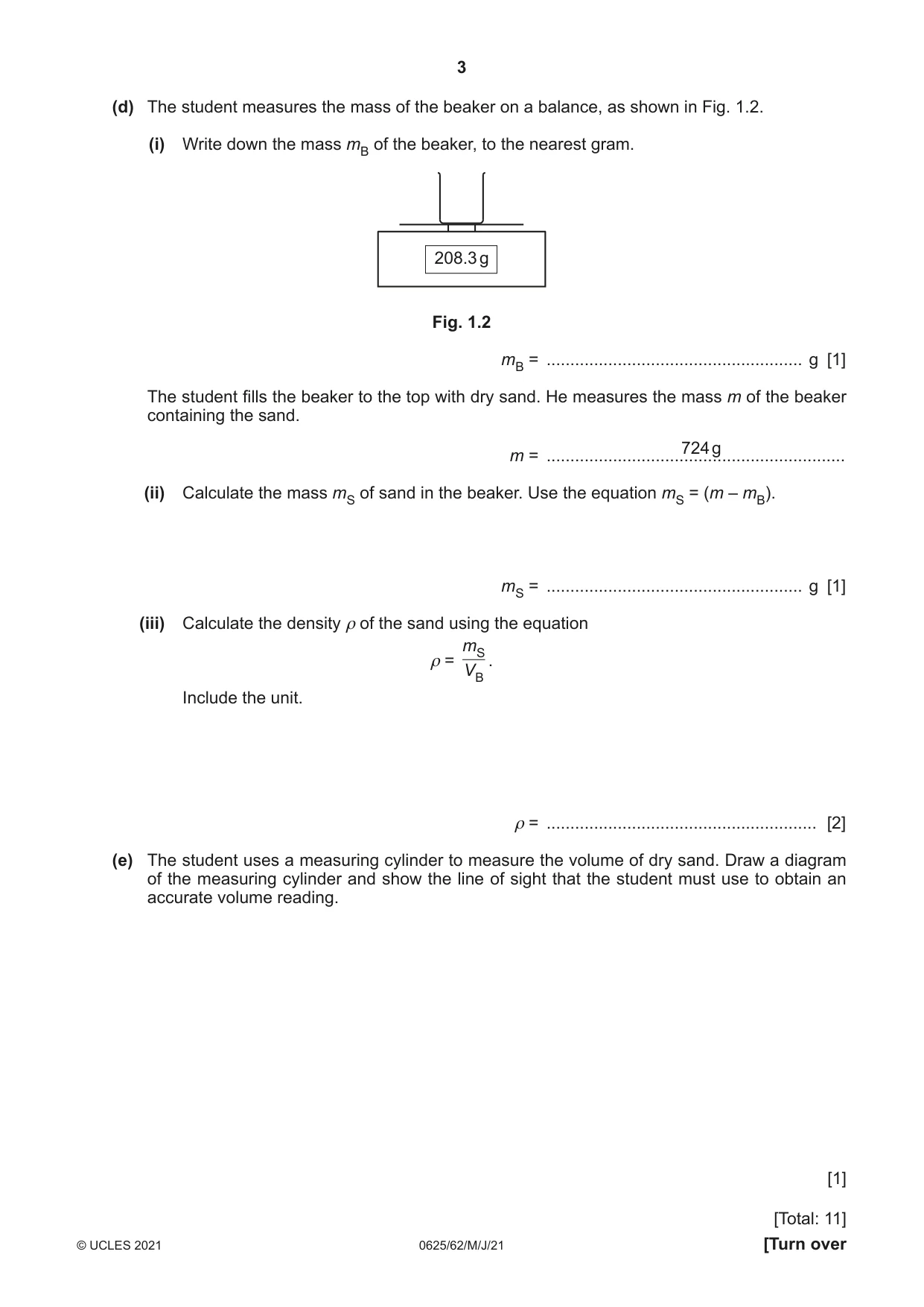 Cambridge IGCSE Physics 0625 2021 May/June Paper 6 · Variant 2 question paper, page 3 of 12