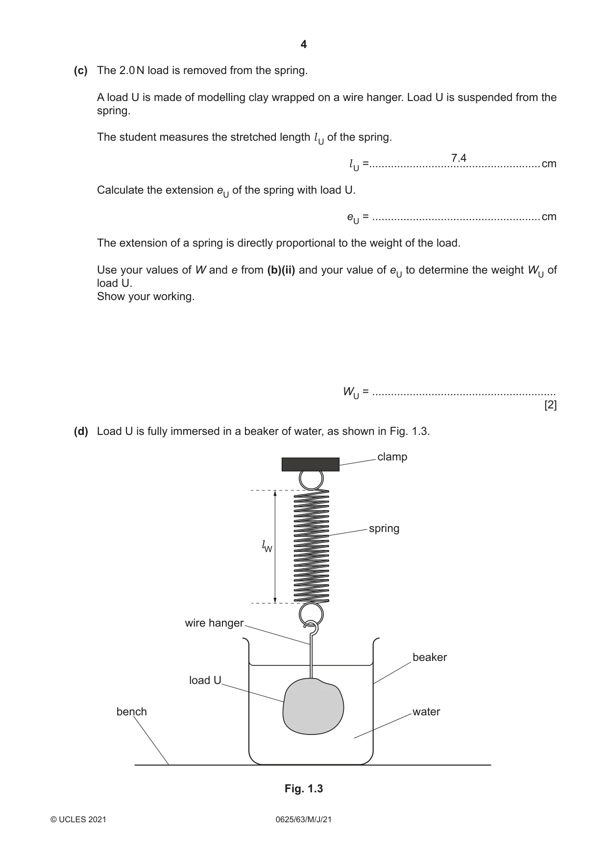 Cambridge IGCSE Physics 0625 2021 May/June Paper 6 · Variant 3 question paper, page 4 of 16