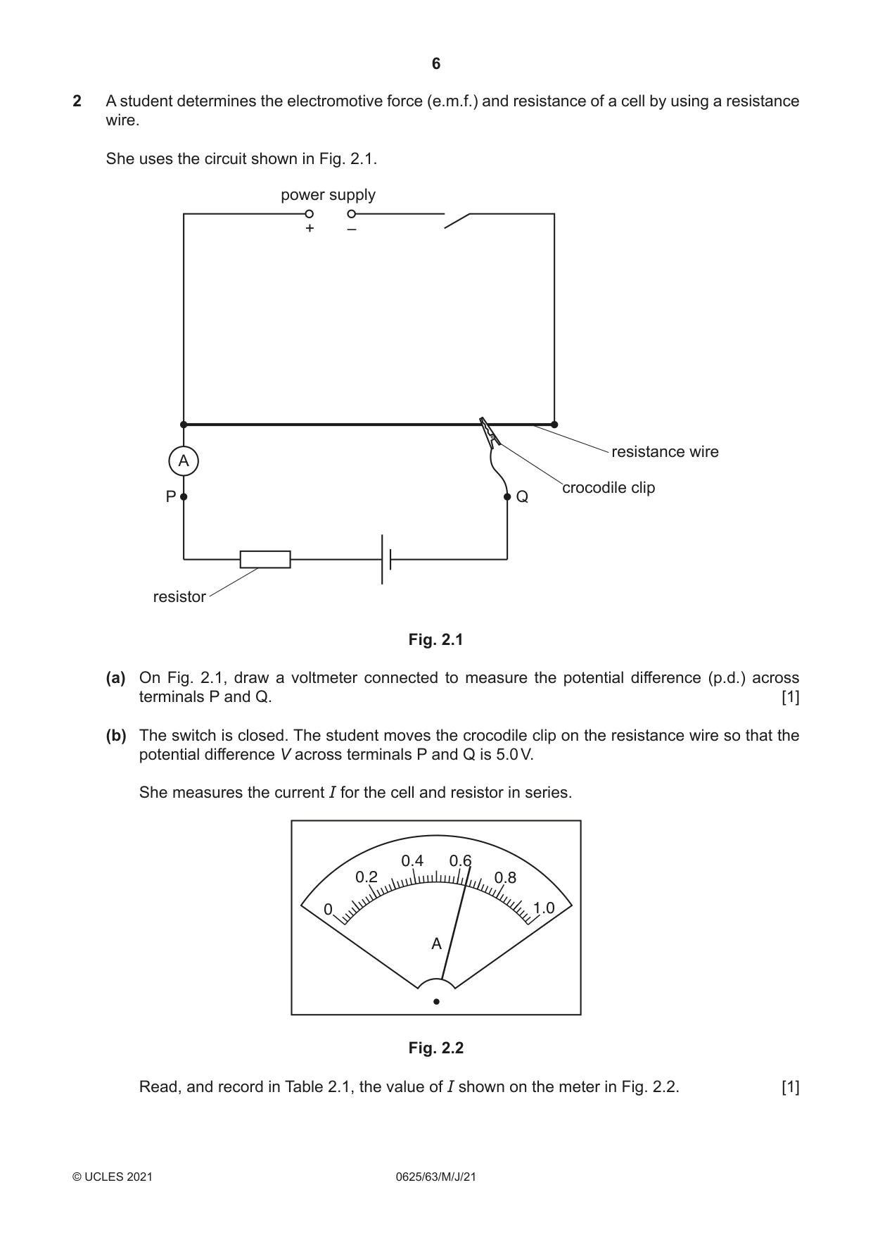 Cambridge IGCSE Physics 0625 2021 May/June Paper 6 · Variant 3 question paper, page 6 of 16