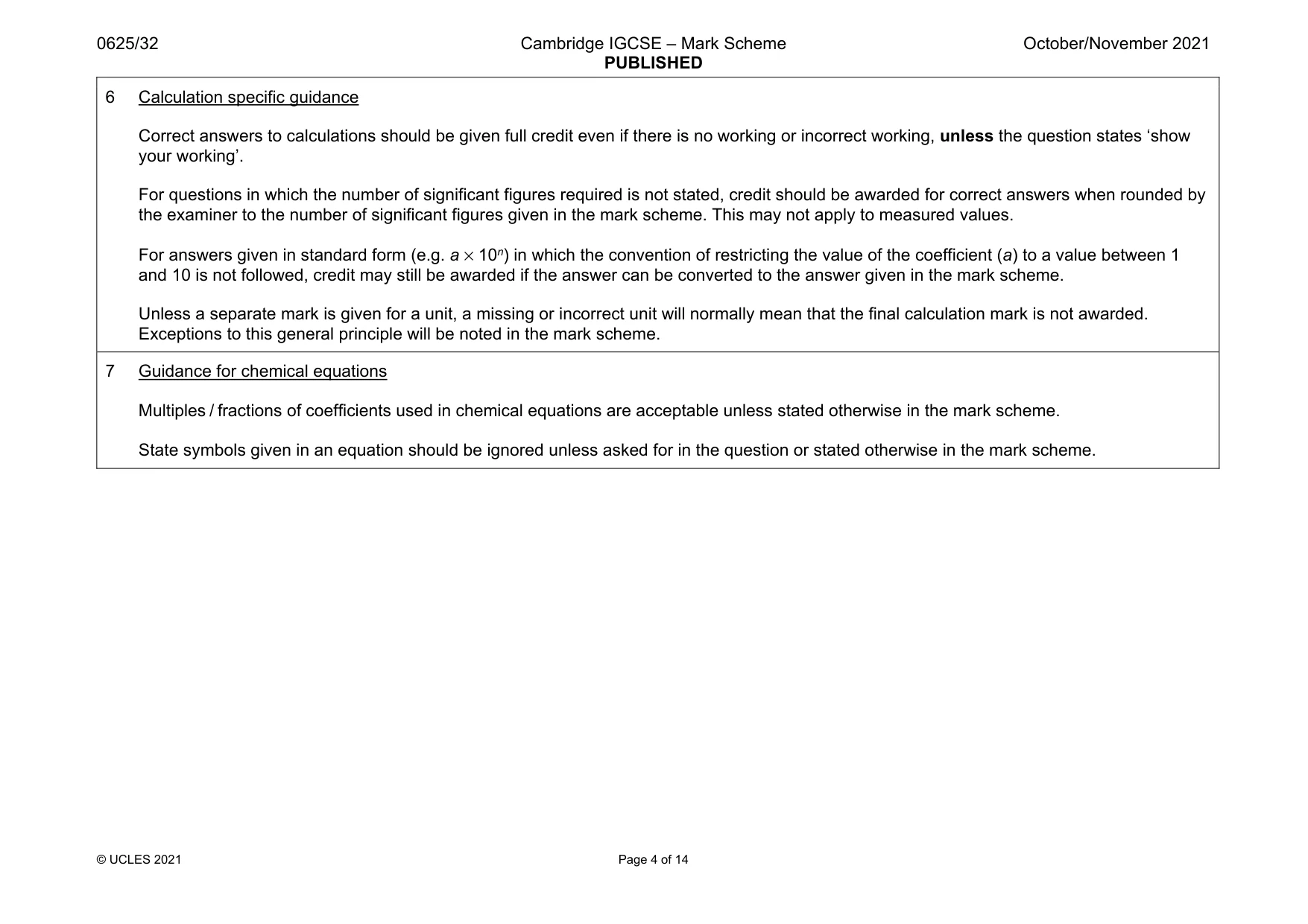 Mark scheme, page 4 of 14