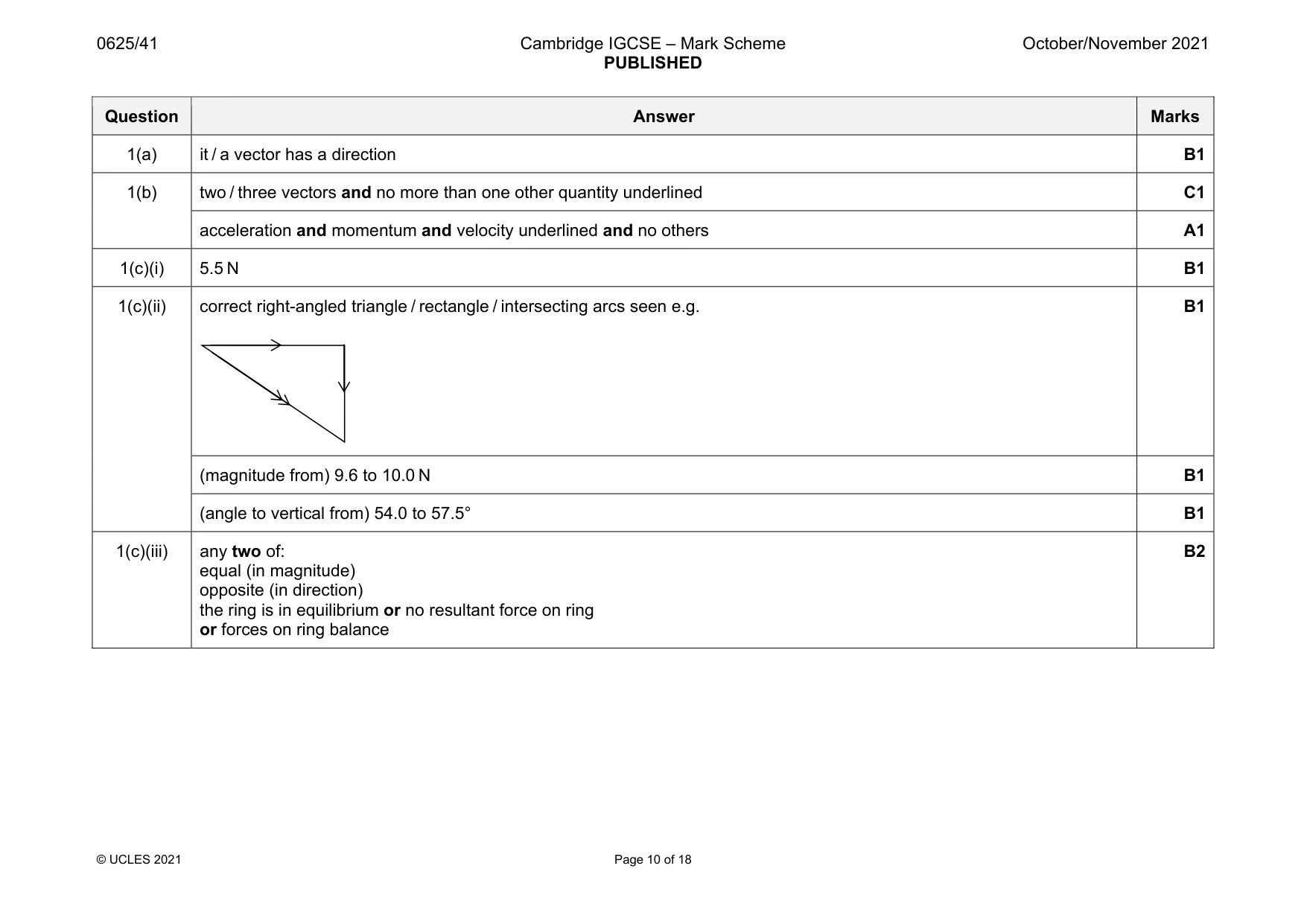 Mark scheme, page 10 of 18