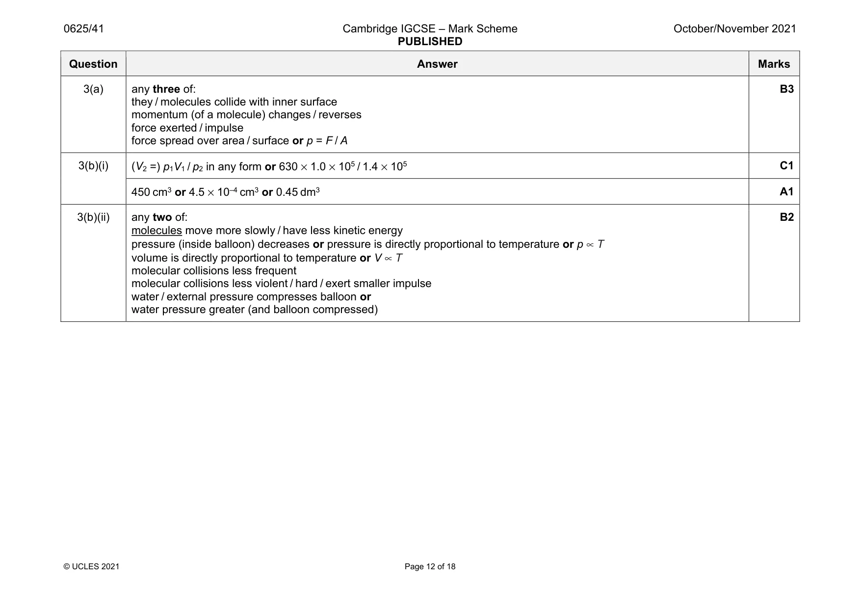Mark scheme, page 12 of 18