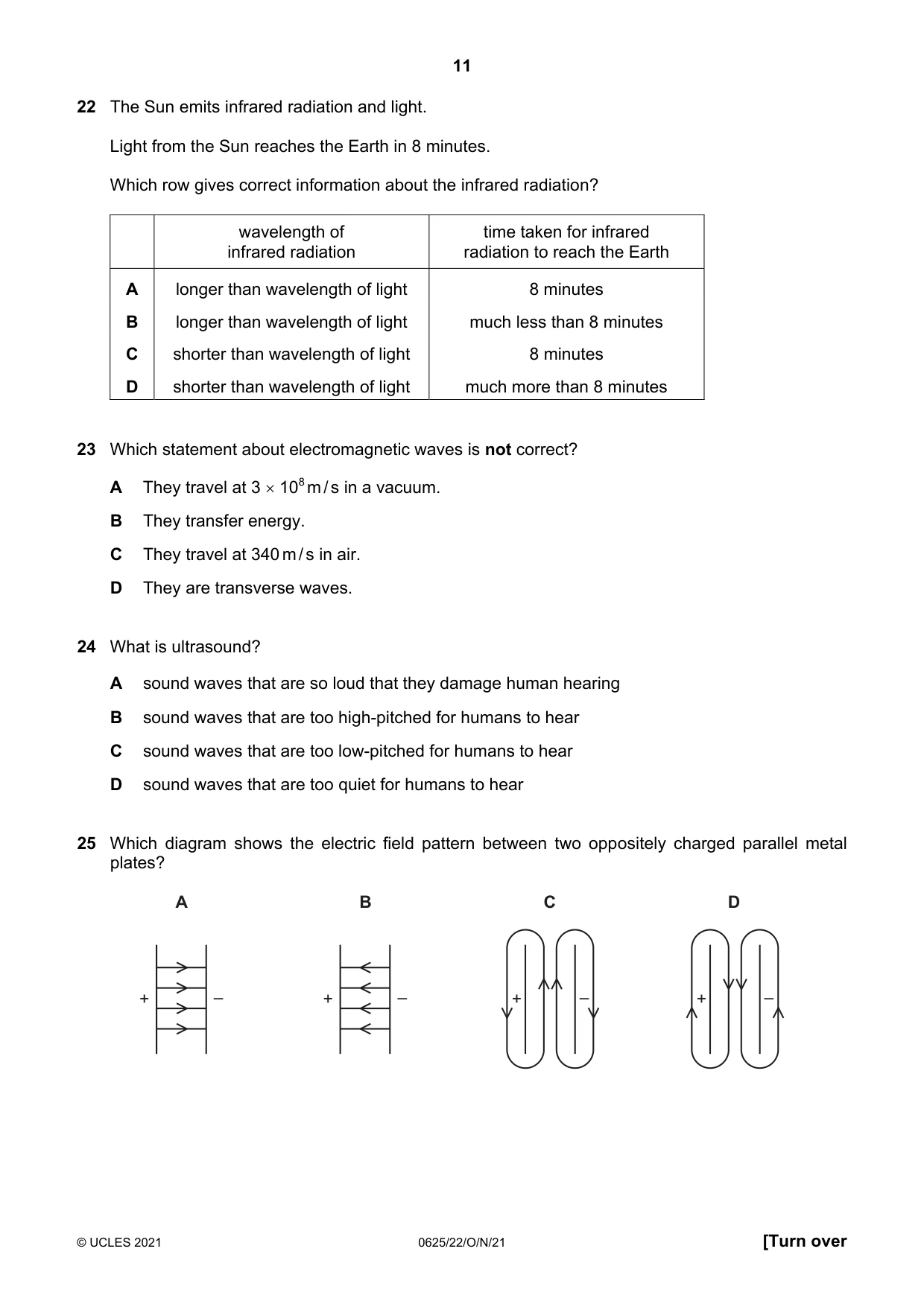 Cambridge IGCSE Physics 0625 2021 Oct/Nov Paper 2 · Variant 2 question paper, page 11 of 20