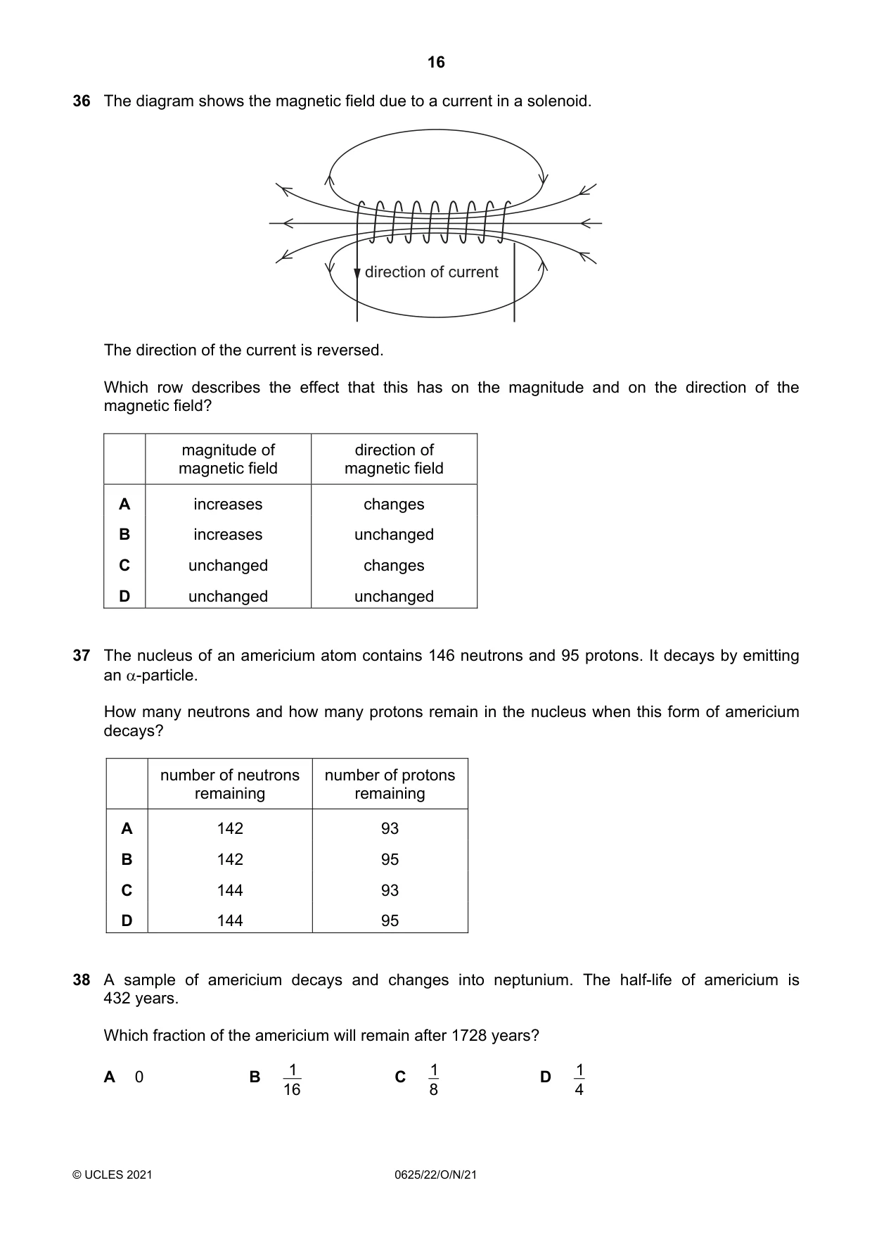 Cambridge IGCSE Physics 0625 2021 Oct/Nov Paper 2 · Variant 2 question paper, page 16 of 20