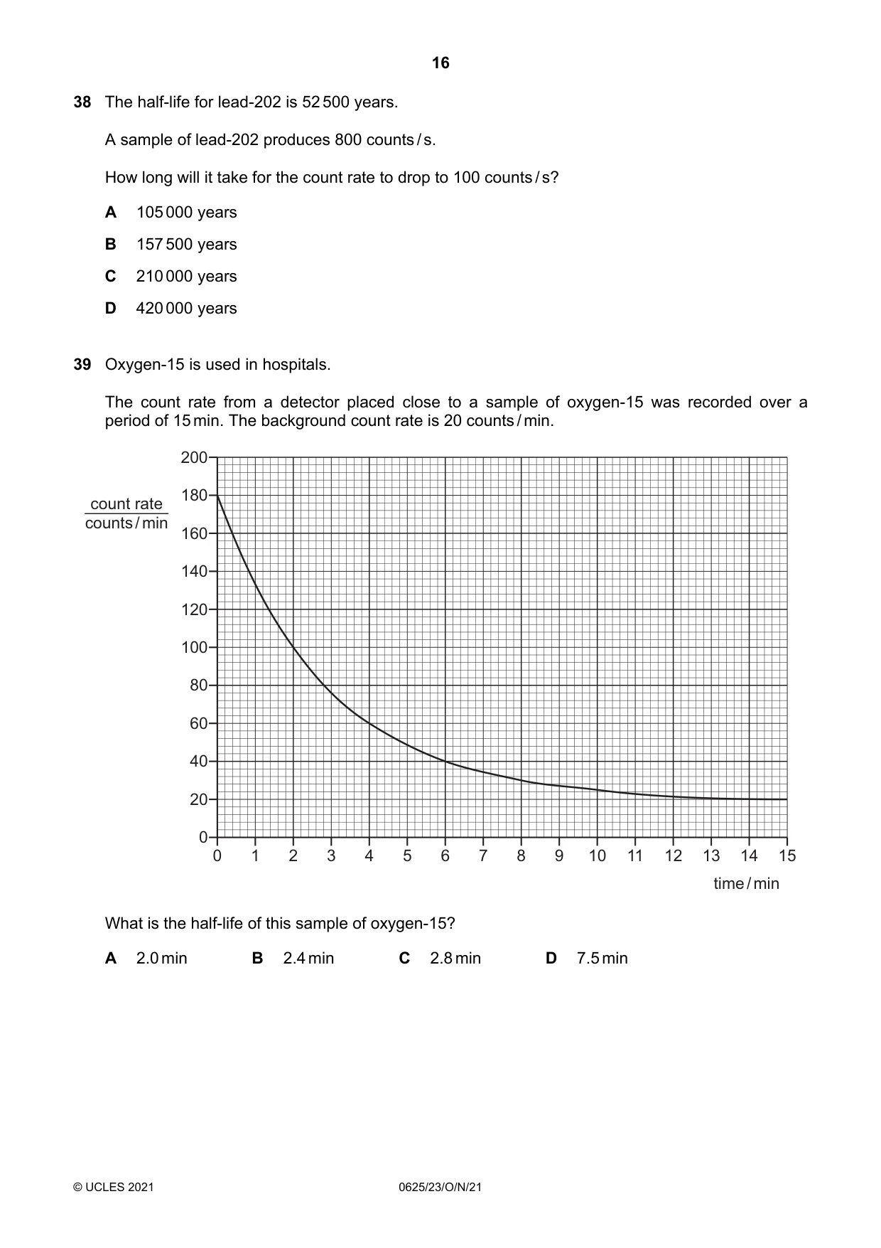 Cambridge IGCSE Physics 0625 2021 Oct/Nov Paper 2 · Variant 3 question paper, page 16 of 20