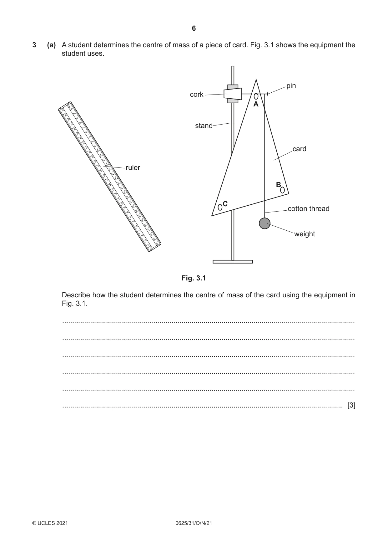 Cambridge IGCSE Physics 0625 2021 Oct/Nov Paper 3 · Variant 1 question paper, page 6 of 16