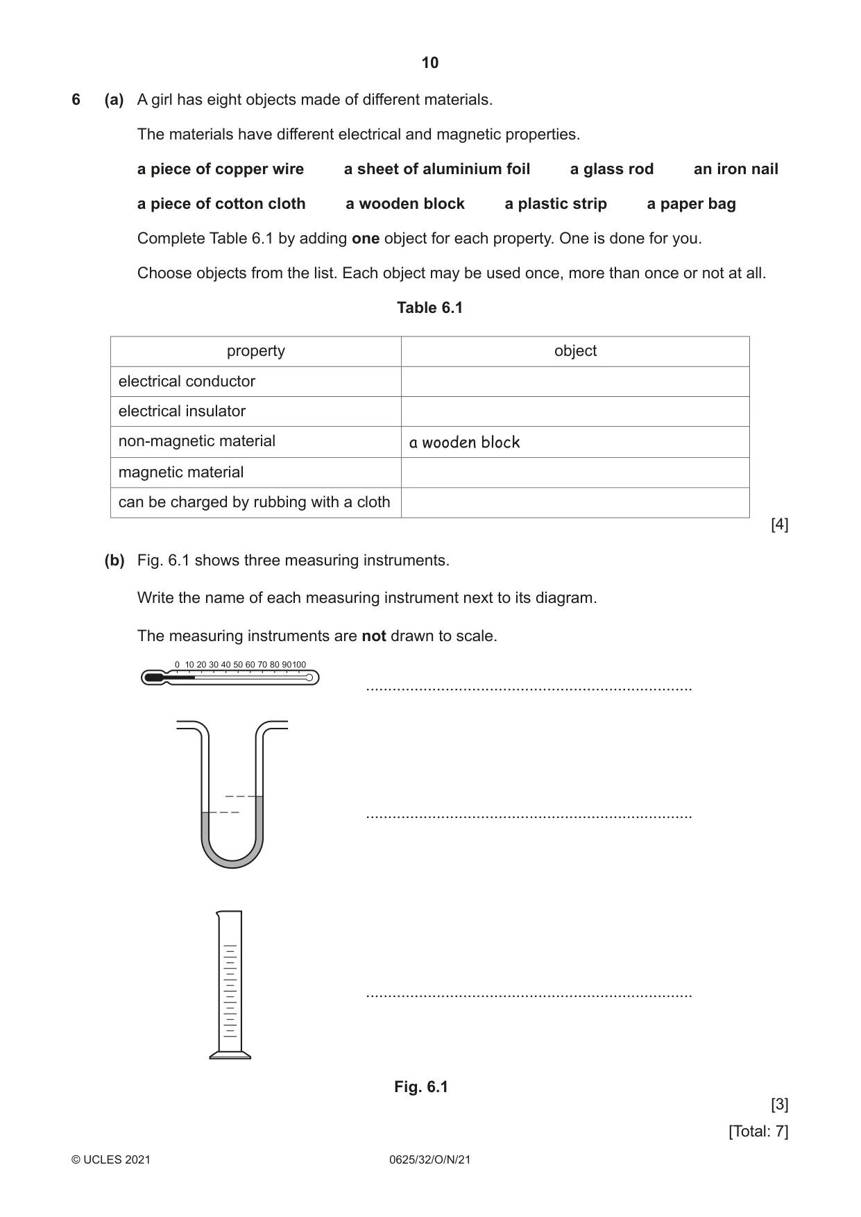 Cambridge IGCSE Physics 0625 2021 Oct/Nov Paper 3 · Variant 2 question paper, page 10 of 20