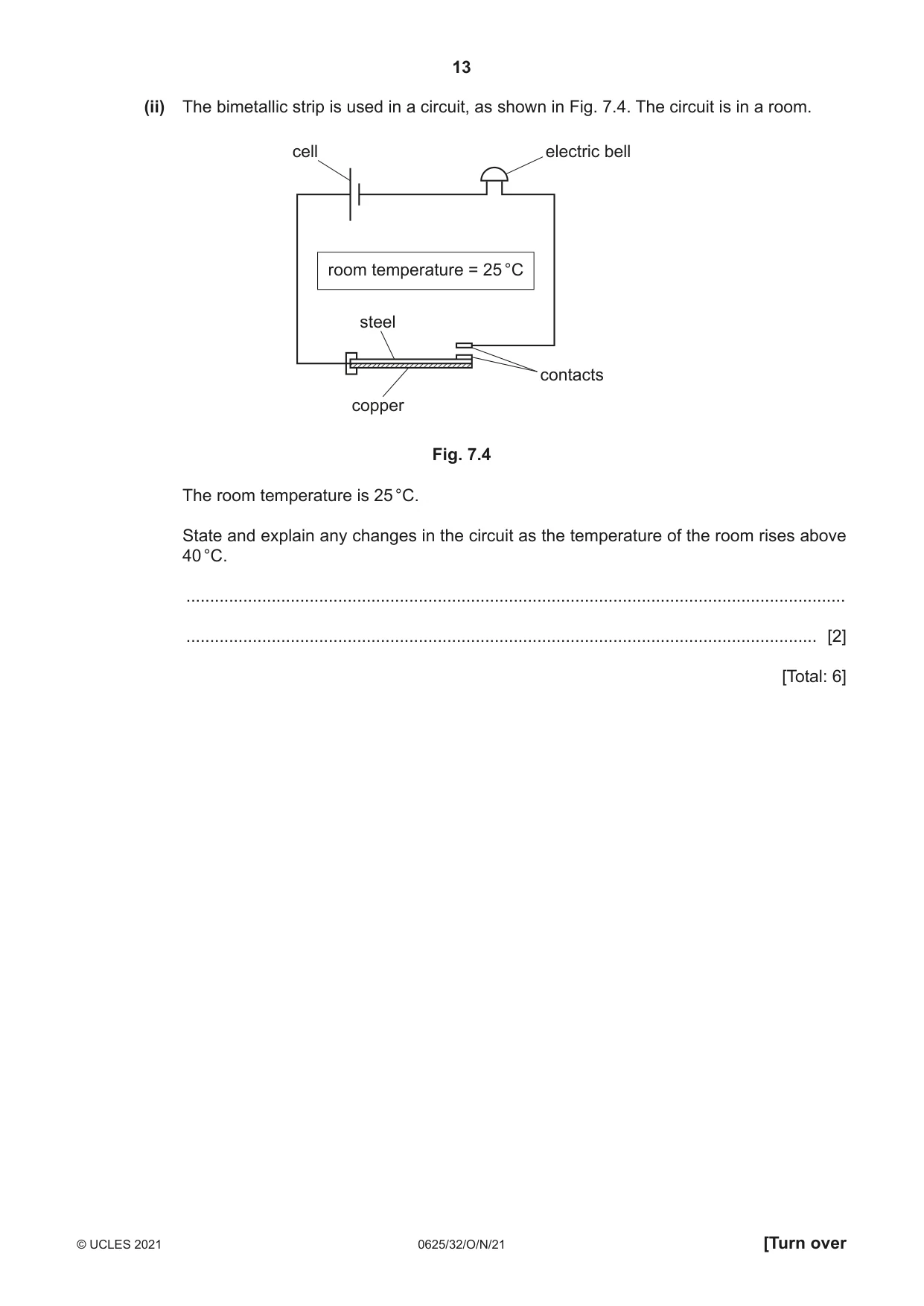Cambridge IGCSE Physics 0625 2021 Oct/Nov Paper 3 · Variant 2 question paper, page 13 of 20