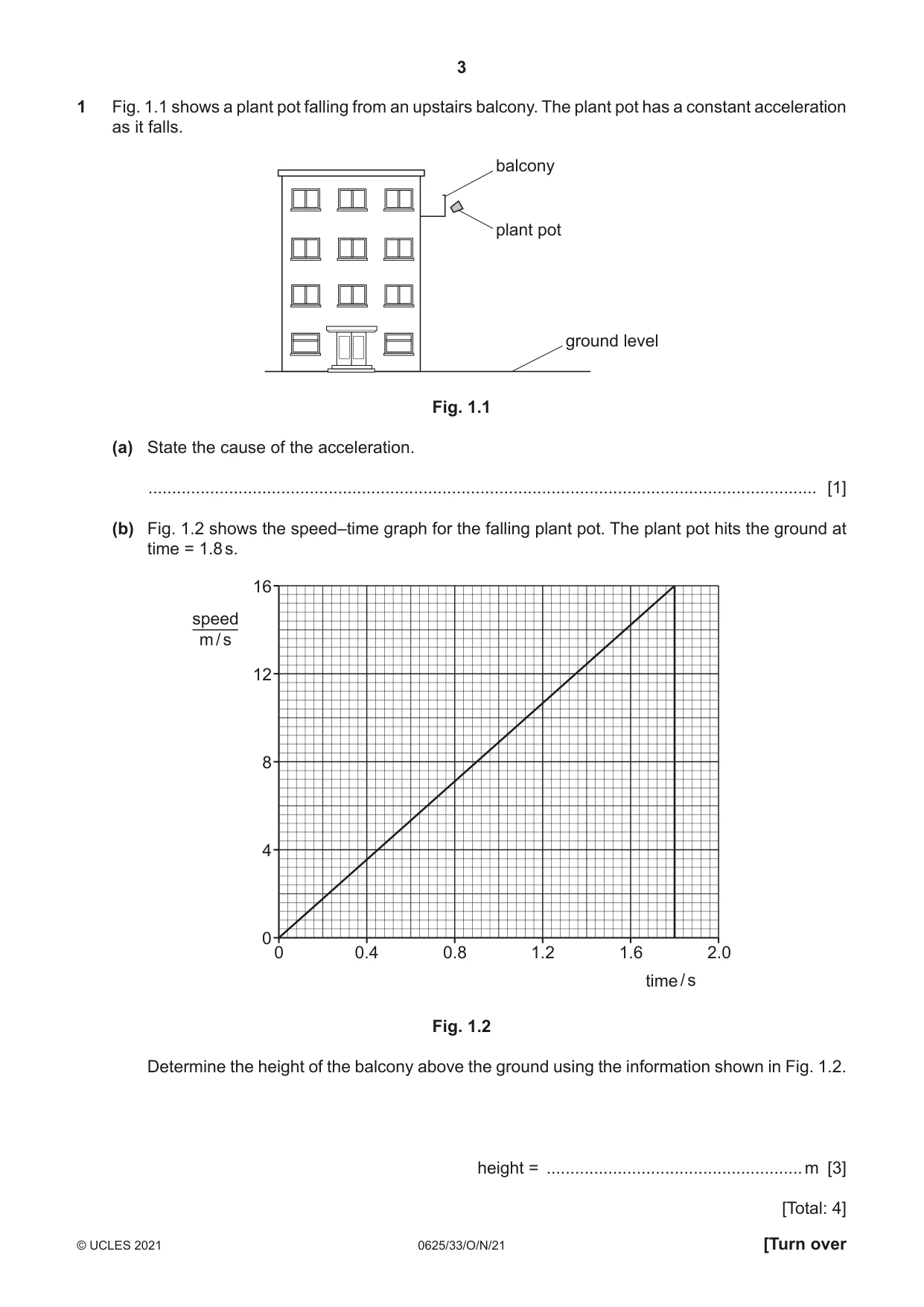 Cambridge IGCSE Physics 0625 2021 Oct/Nov Paper 3 · Variant 3 question paper, page 3 of 20