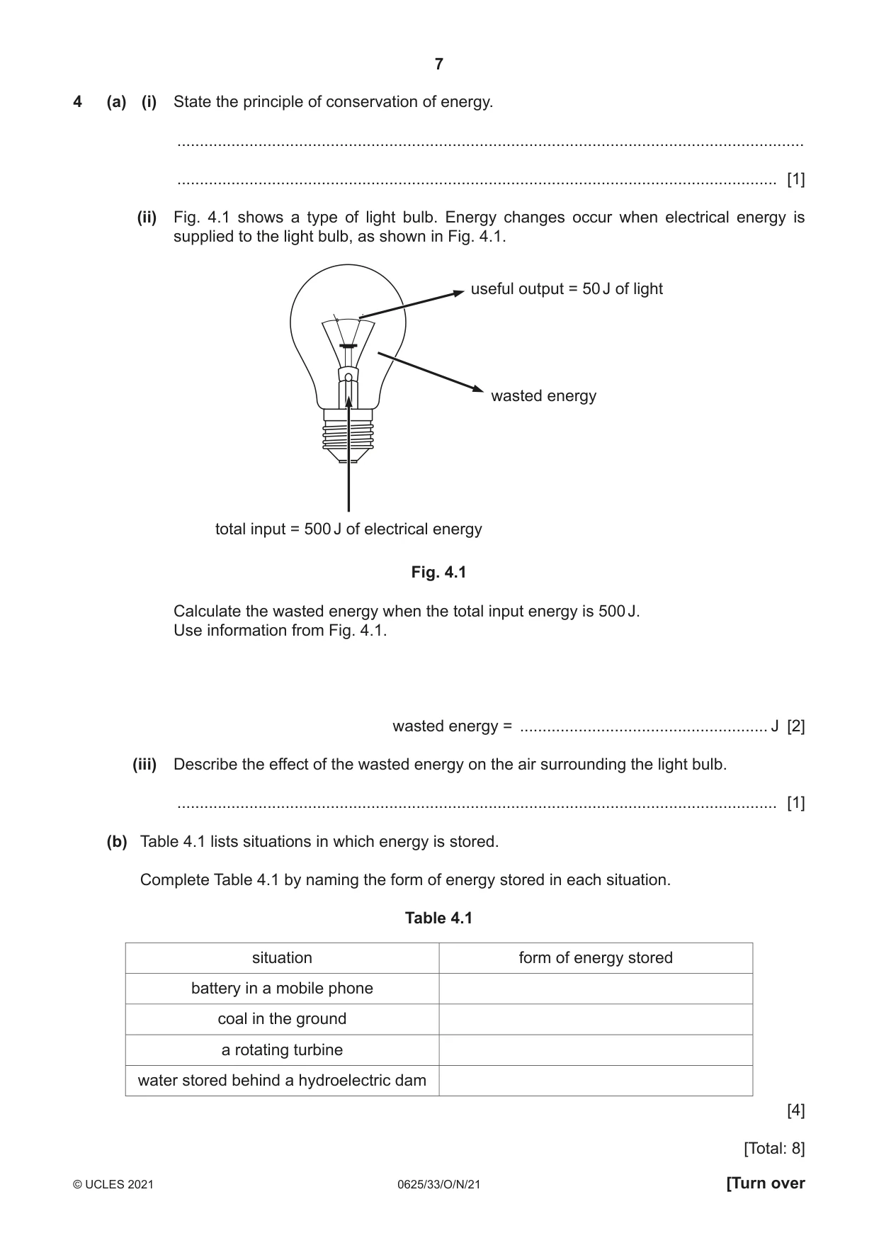 Cambridge IGCSE Physics 0625 2021 Oct/Nov Paper 3 · Variant 3 question paper, page 7 of 20