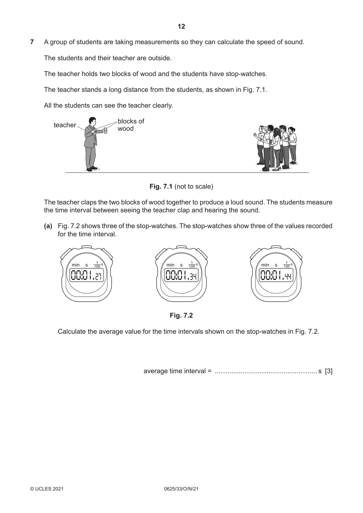 Cambridge IGCSE Physics 0625 2021 Oct/Nov Paper 3 · Variant 3 question paper, page 12 of 20