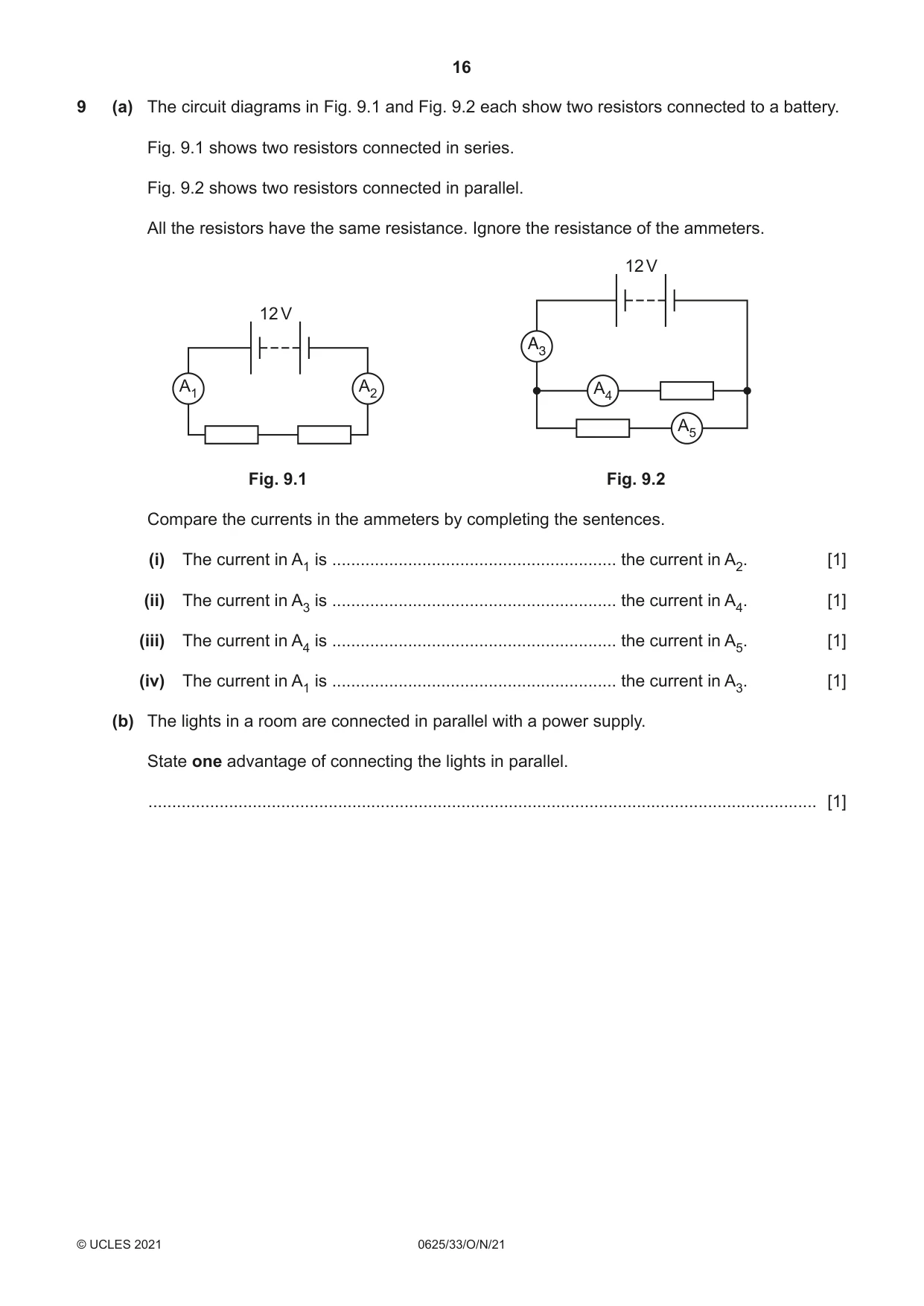Cambridge IGCSE Physics 0625 2021 Oct/Nov Paper 3 · Variant 3 question paper, page 16 of 20