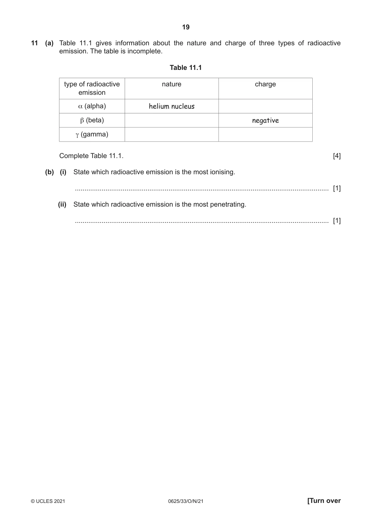 Cambridge IGCSE Physics 0625 2021 Oct/Nov Paper 3 · Variant 3 question paper, page 19 of 20
