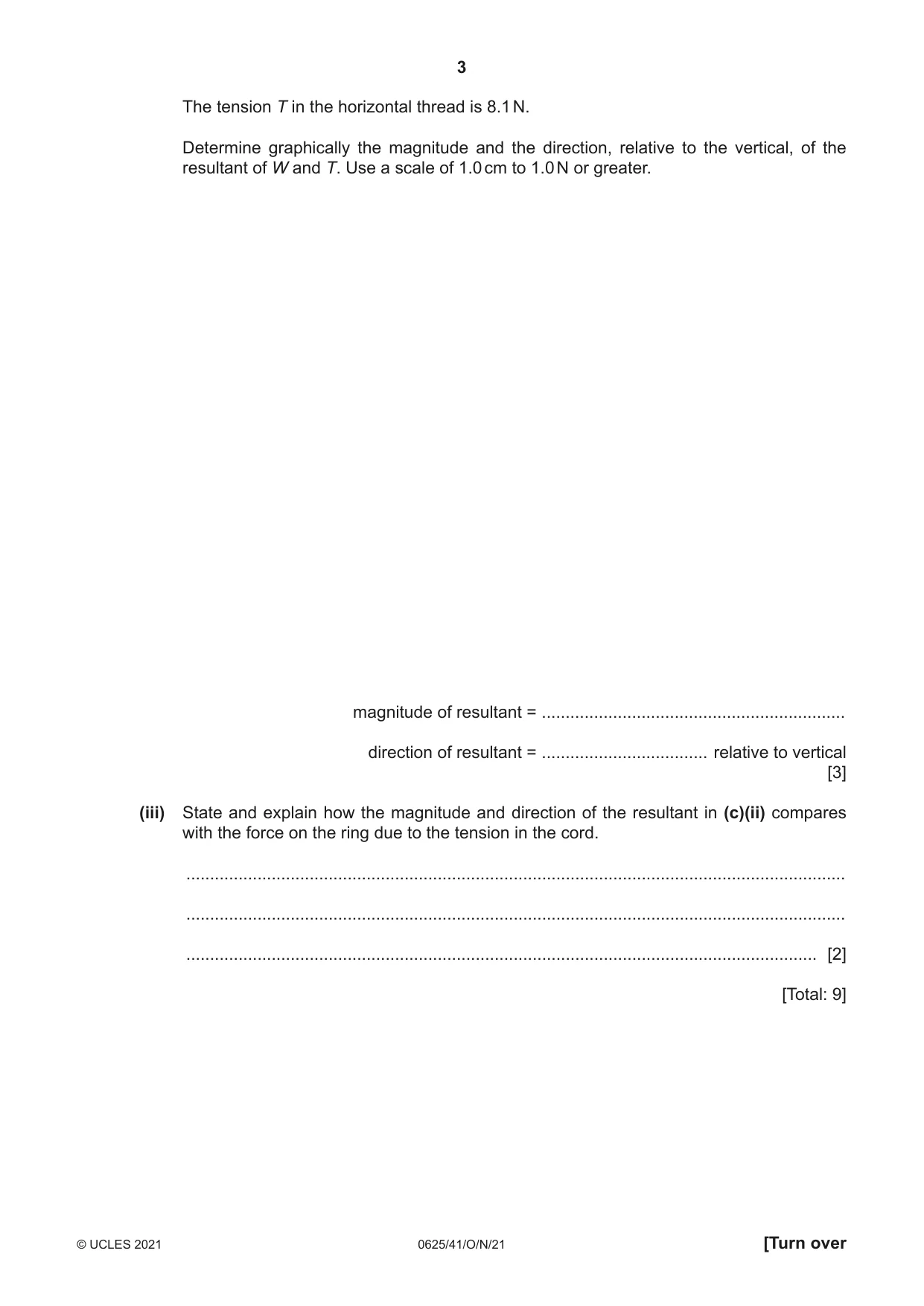 Cambridge IGCSE Physics 0625 2021 Oct/Nov Paper 4 · Variant 1 question paper, page 3 of 20