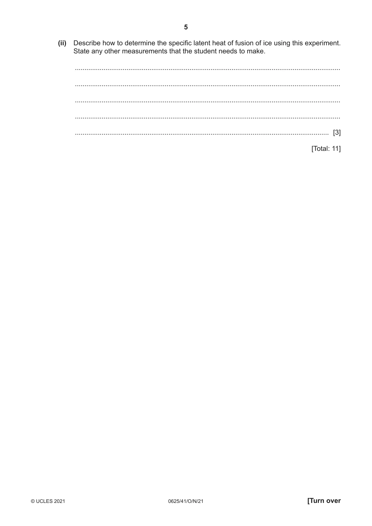 Cambridge IGCSE Physics 0625 2021 Oct/Nov Paper 4 · Variant 1 question paper, page 5 of 20