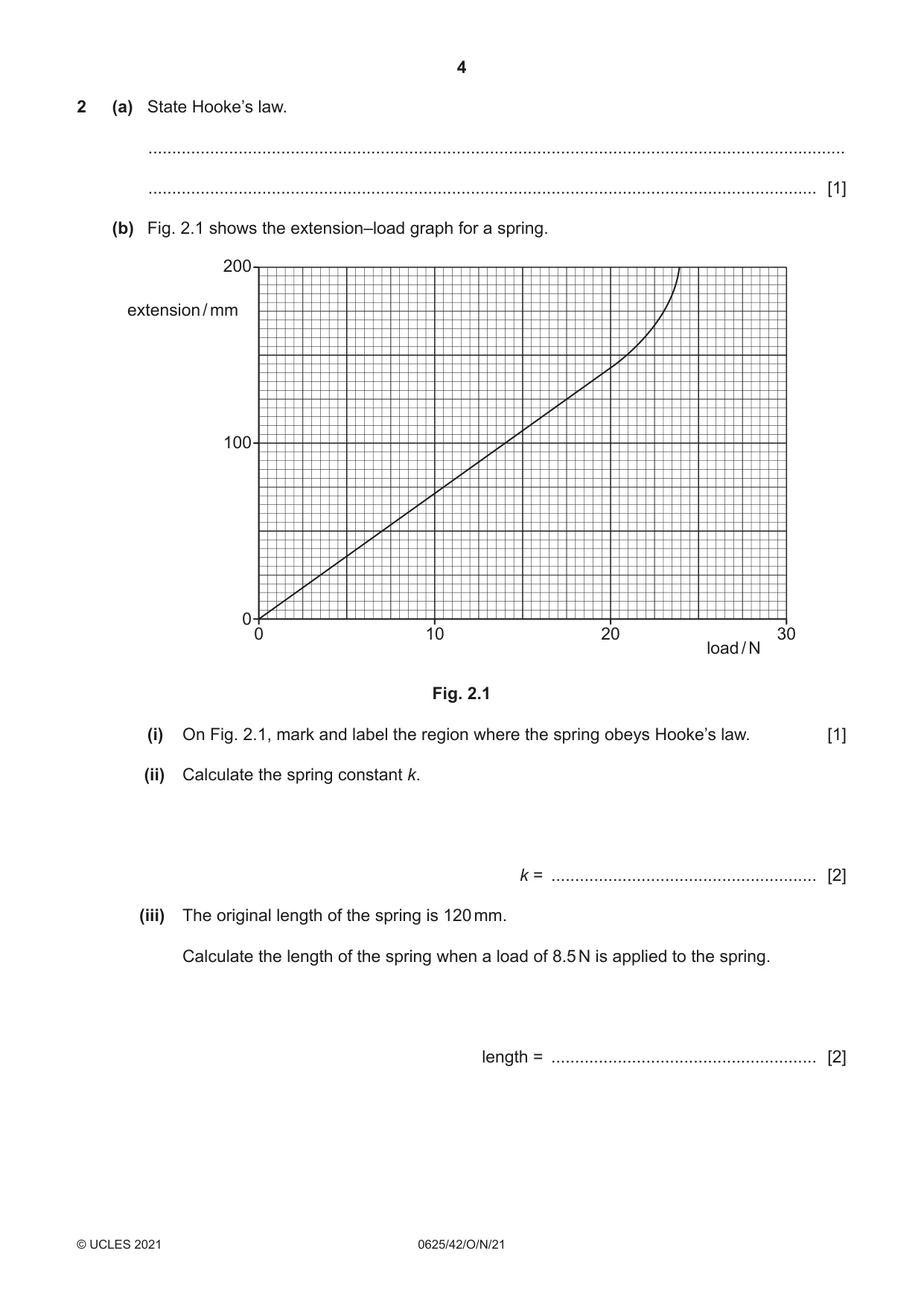 Cambridge IGCSE Physics 0625 2021 Oct/Nov Paper 4 · Variant 2 question paper, page 4 of 16