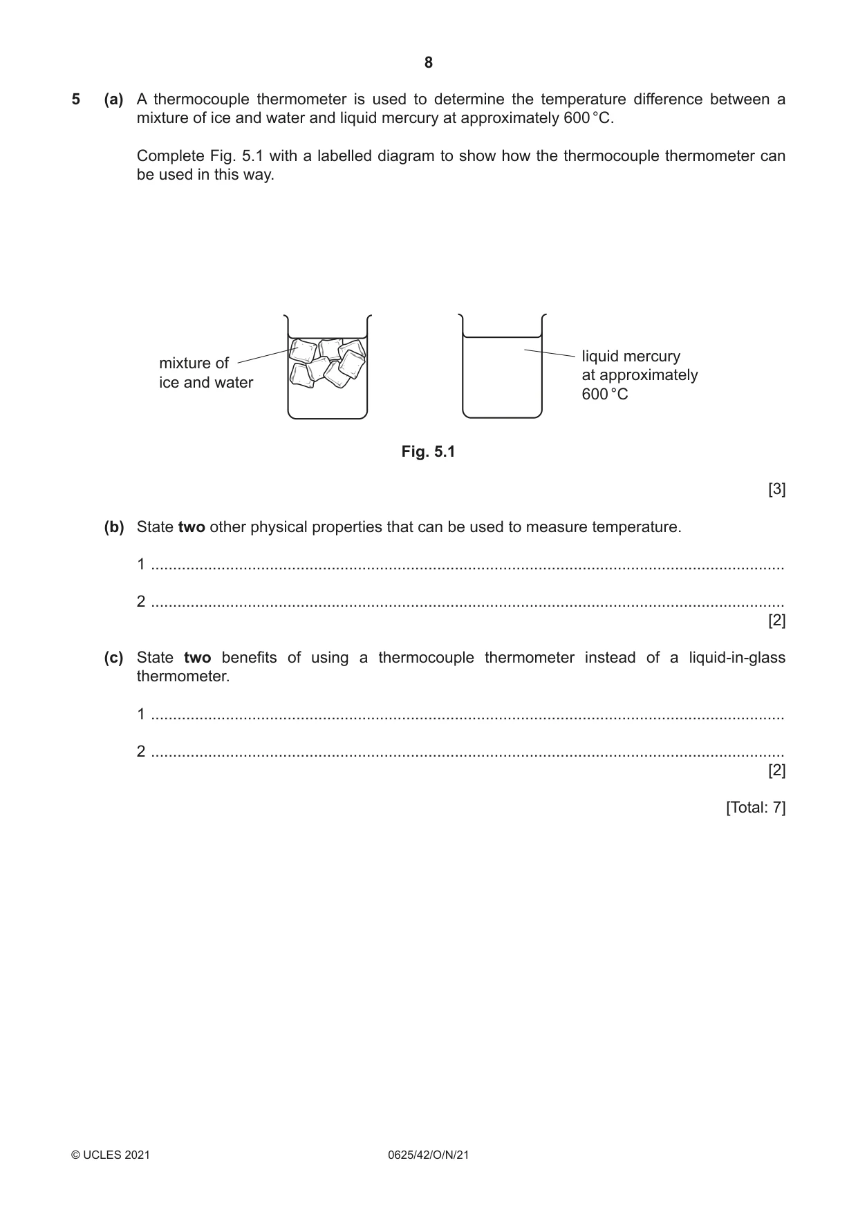 Cambridge IGCSE Physics 0625 2021 Oct/Nov Paper 4 · Variant 2 question paper, page 8 of 16
