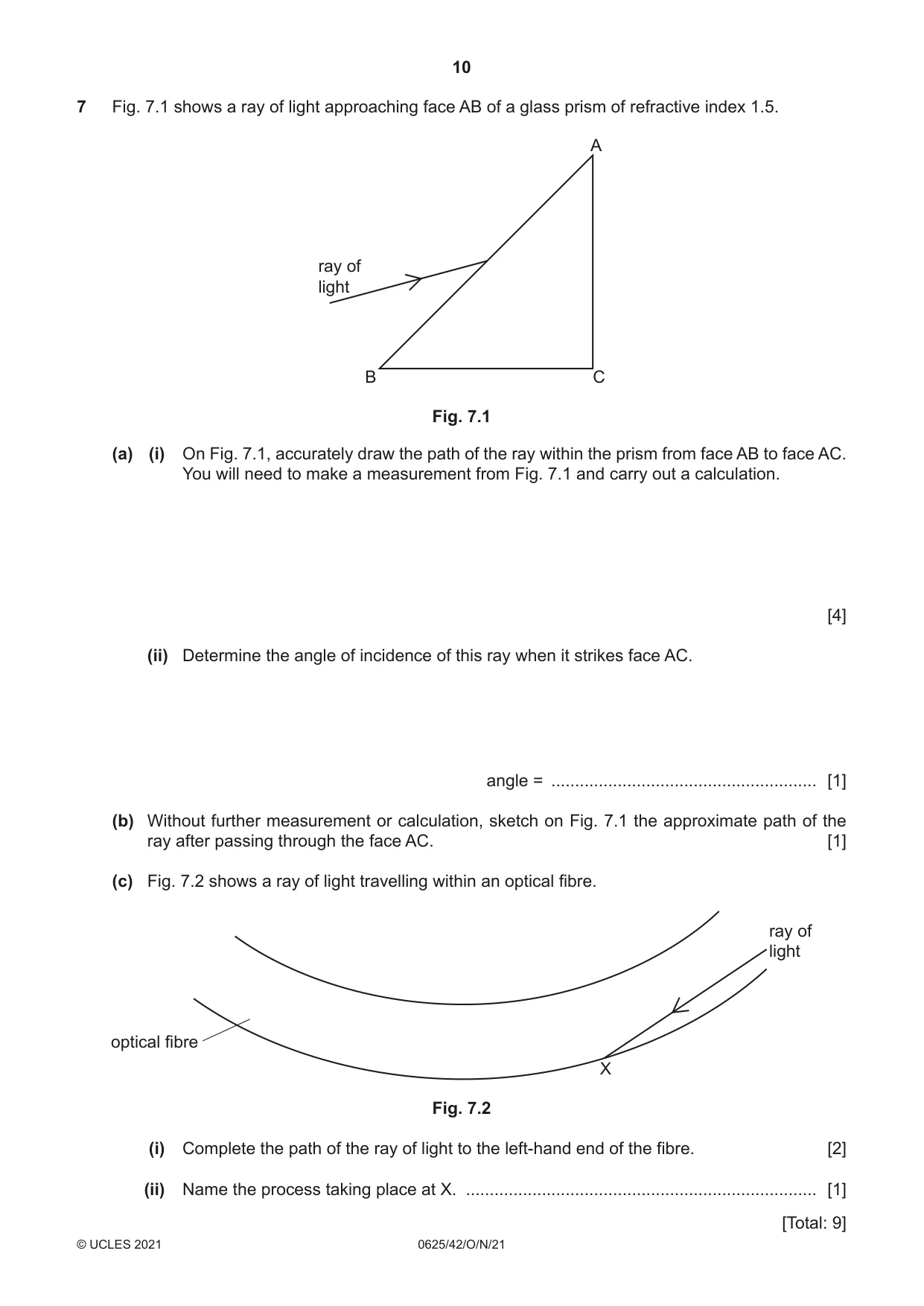 Cambridge IGCSE Physics 0625 2021 Oct/Nov Paper 4 · Variant 2 question paper, page 10 of 16