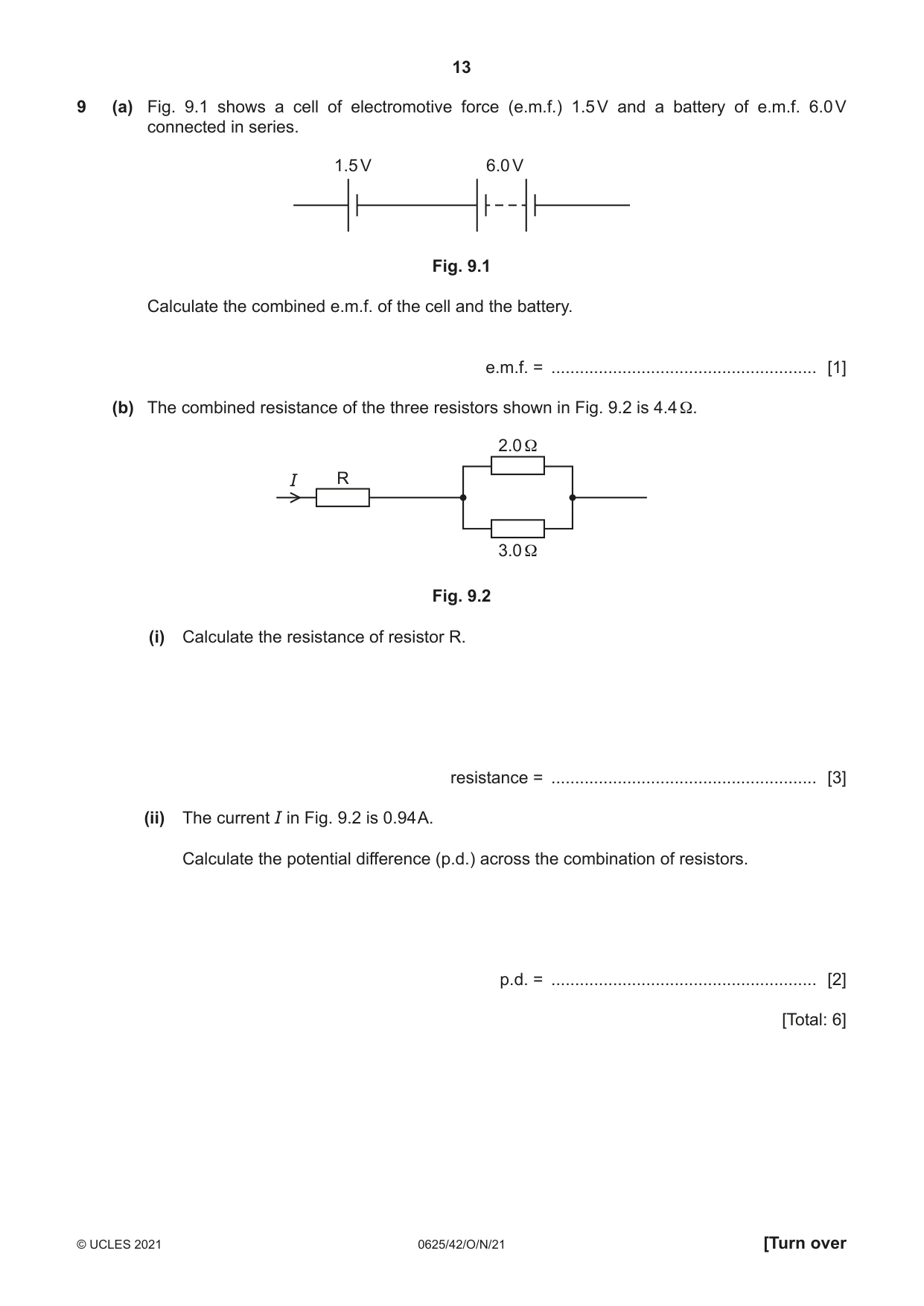 Cambridge IGCSE Physics 0625 2021 Oct/Nov Paper 4 · Variant 2 question paper, page 13 of 16