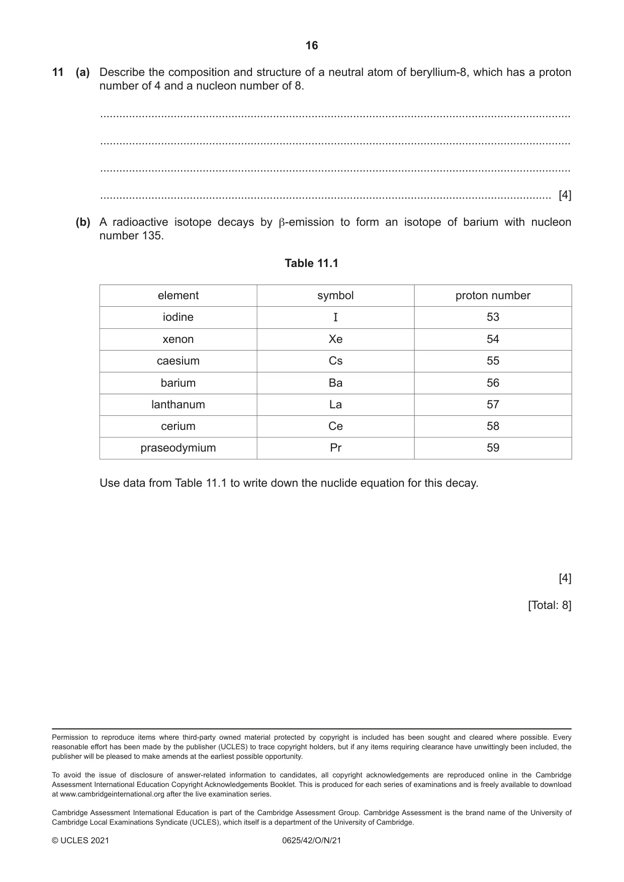 Cambridge IGCSE Physics 0625 2021 Oct/Nov Paper 4 · Variant 2 question paper, page 16 of 16
