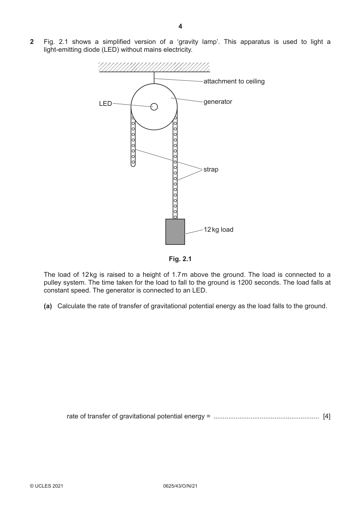 Cambridge IGCSE Physics 0625 2021 Oct/Nov Paper 4 · Variant 3 question paper, page 4 of 20