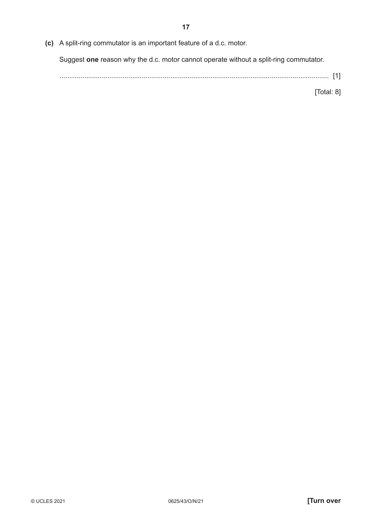 Cambridge IGCSE Physics 0625 2021 Oct/Nov Paper 4 · Variant 3 question paper, page 17 of 20