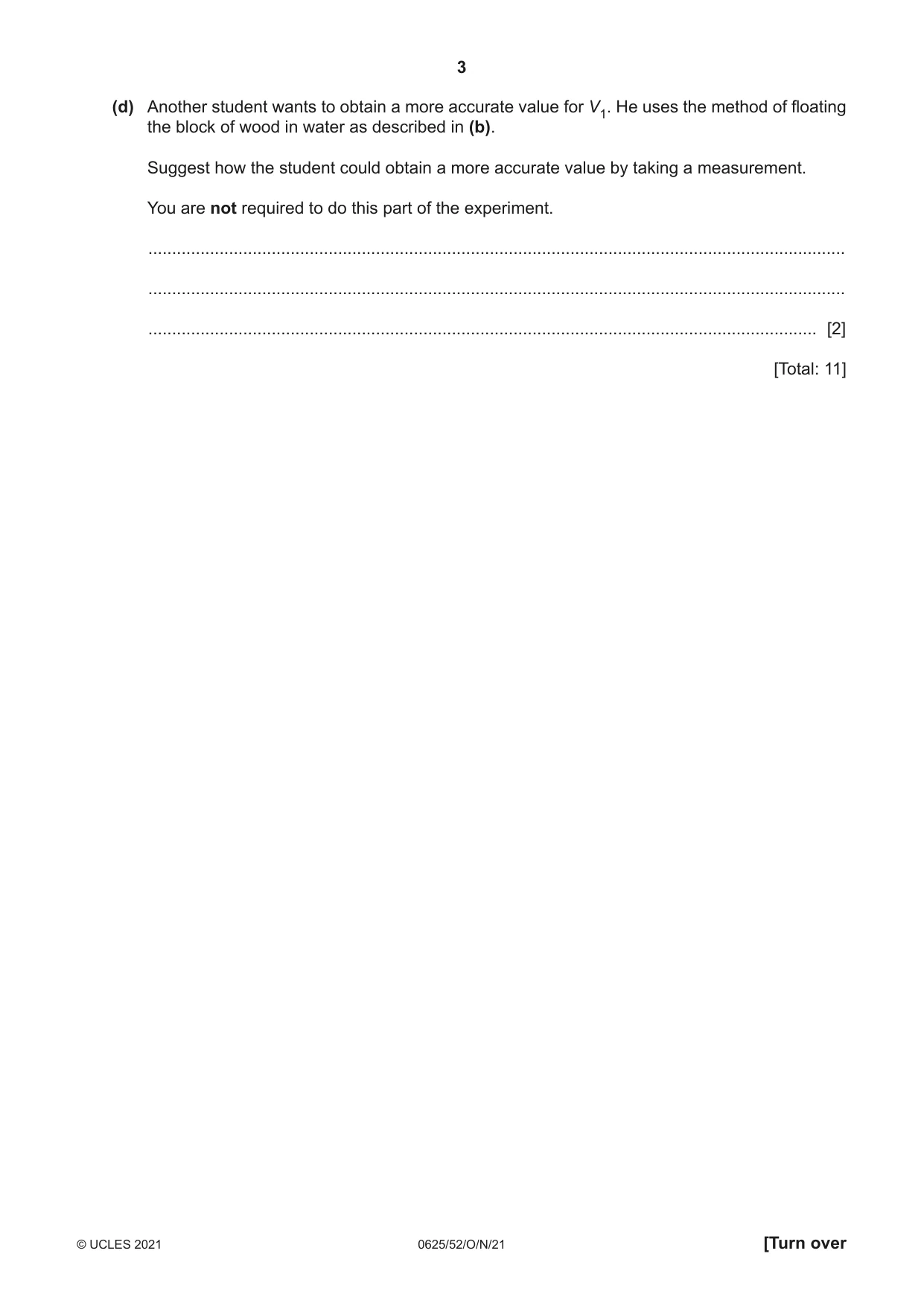 Cambridge IGCSE Physics 0625 2021 Oct/Nov Paper 5 · Variant 2 question paper, page 3 of 12