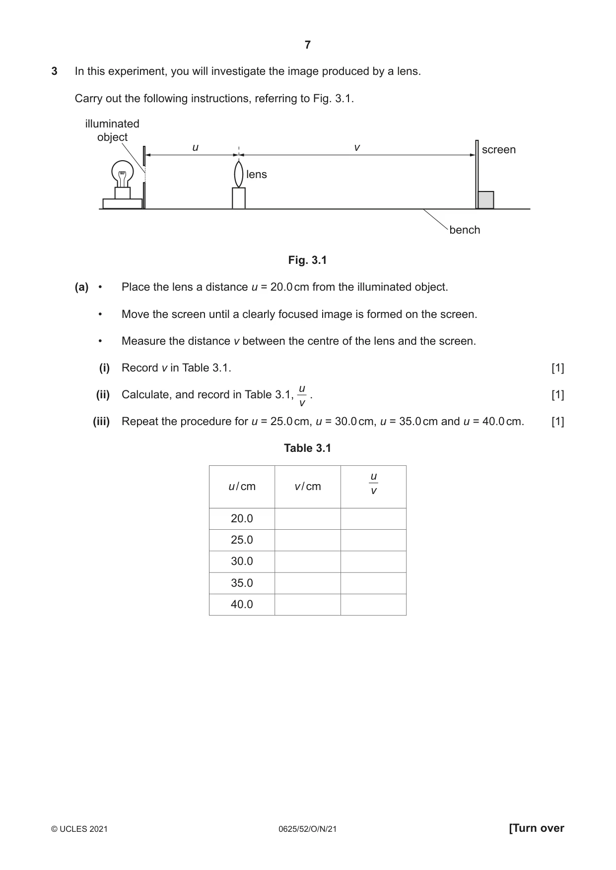 Cambridge IGCSE Physics 0625 2021 Oct/Nov Paper 5 · Variant 2 question paper, page 7 of 12