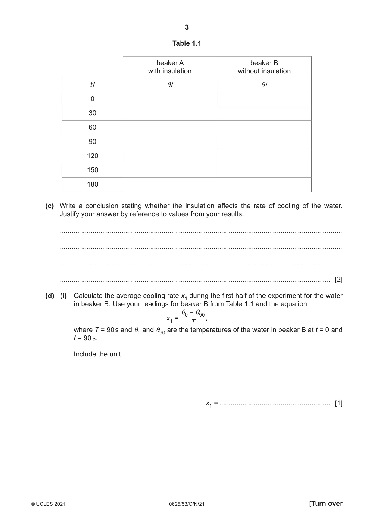 Cambridge IGCSE Physics 0625 2021 Oct/Nov Paper 5 · Variant 3 question paper, page 3 of 12