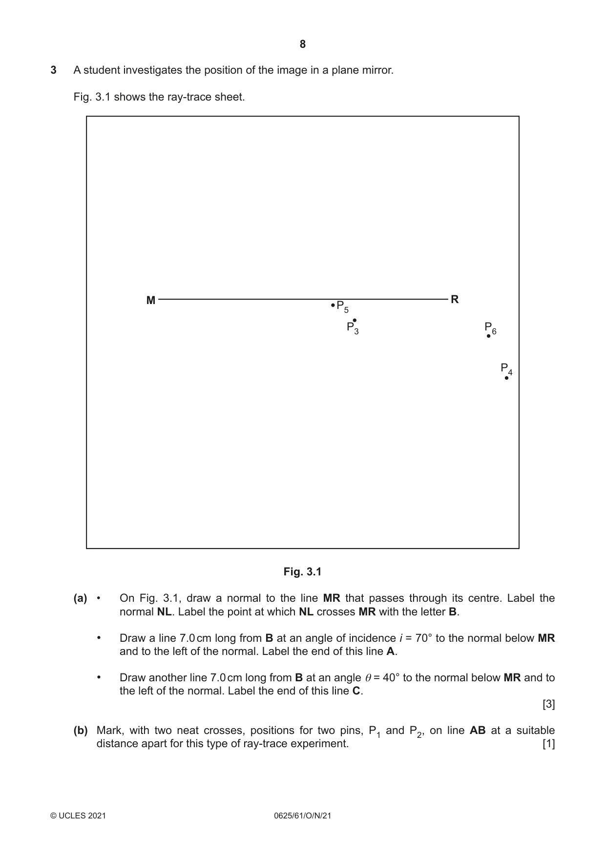 Cambridge IGCSE Physics 0625 2021 Oct/Nov Paper 6 · Variant 1 question paper, page 8 of 12